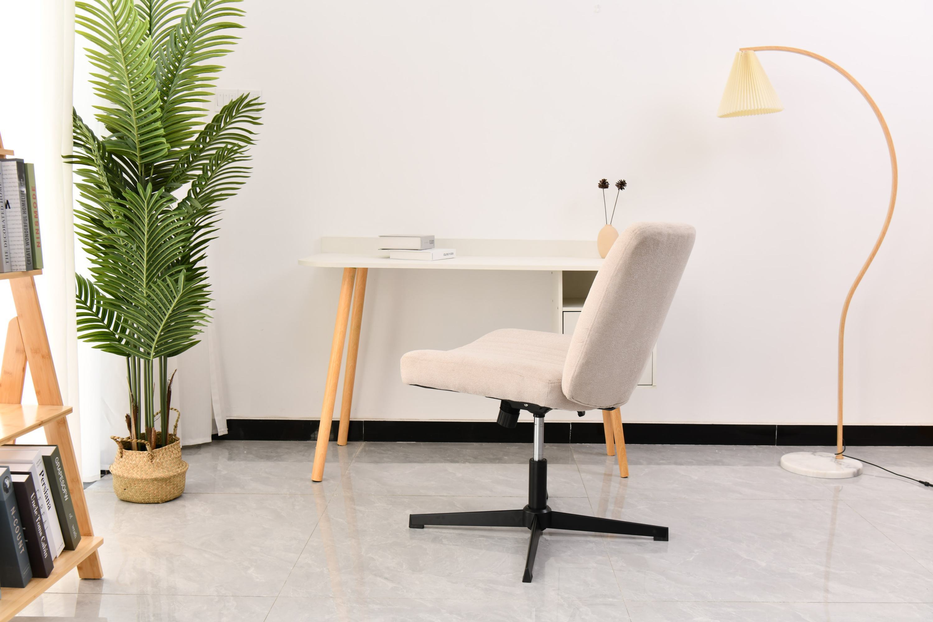 Comfy Fabric Office Chair, Adjustable & Armless