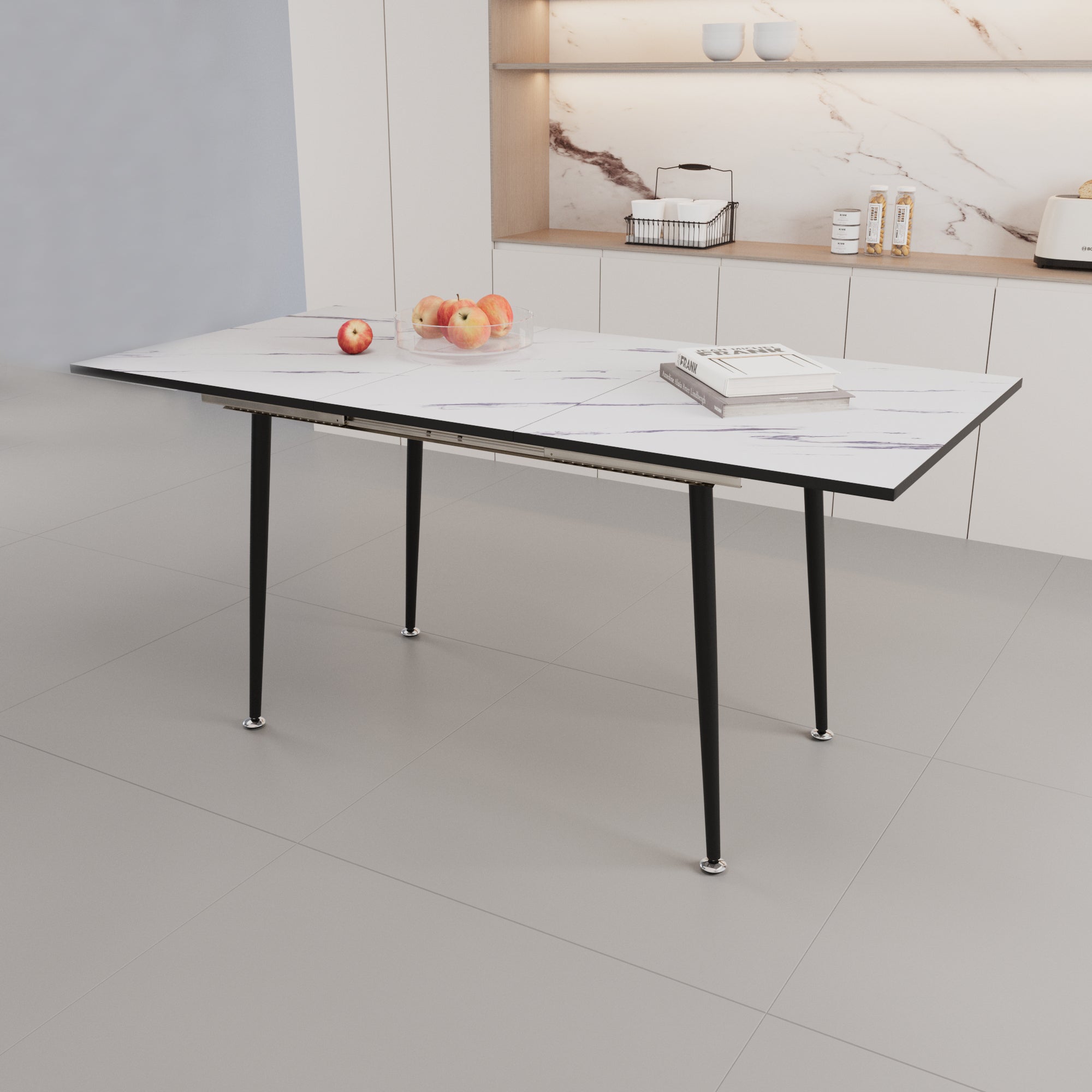47"-63" Extendable Dining Table Set for 2-6 People