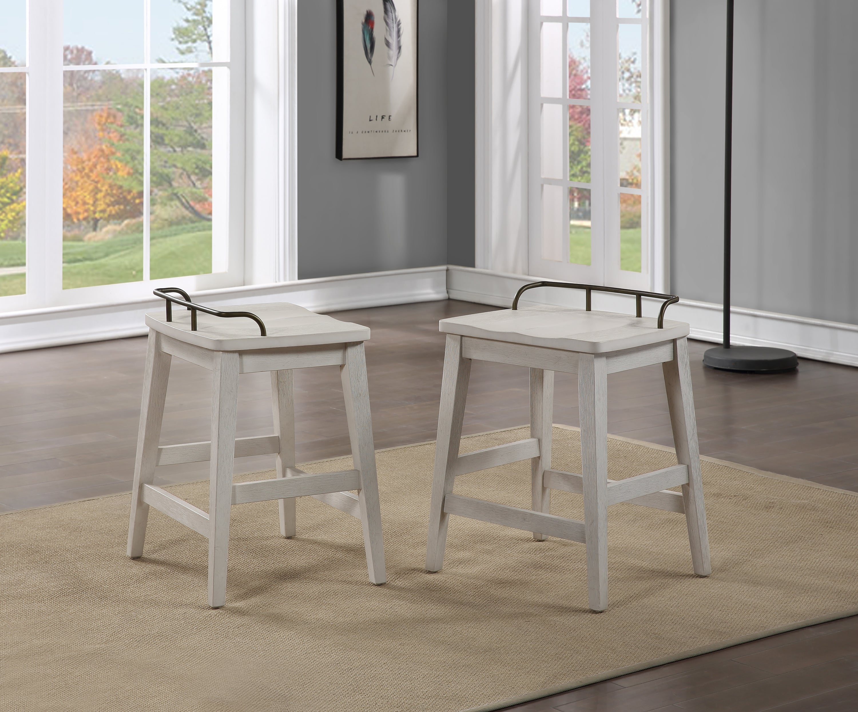Pendleton White Counter Stool