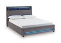 Verishaw - Queen Upholstered Headboard/Footboard/Roll Slats - Gray