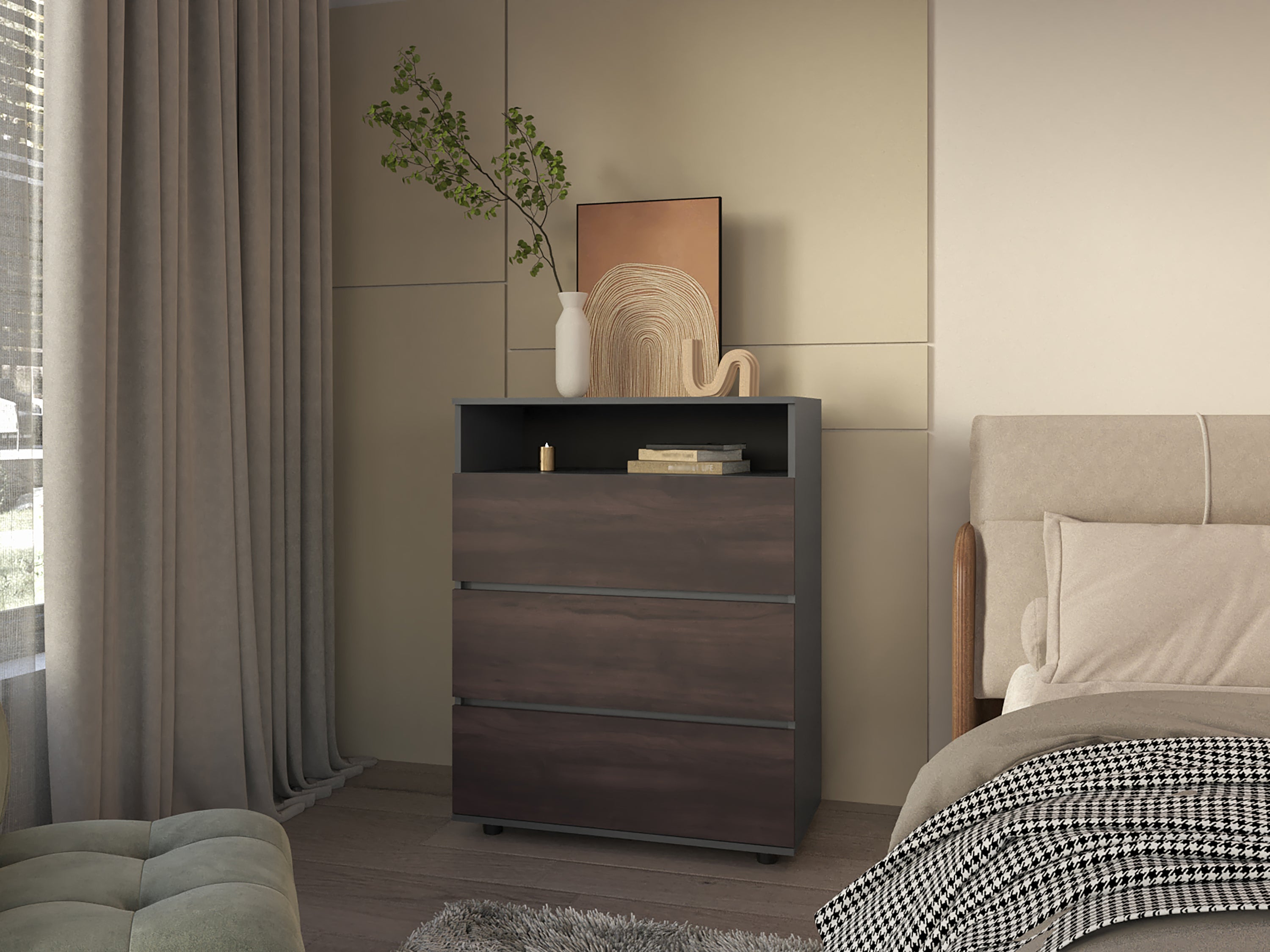 Aberdeen Matt Gray Bedroom Drawer - Stylish Storage Solution