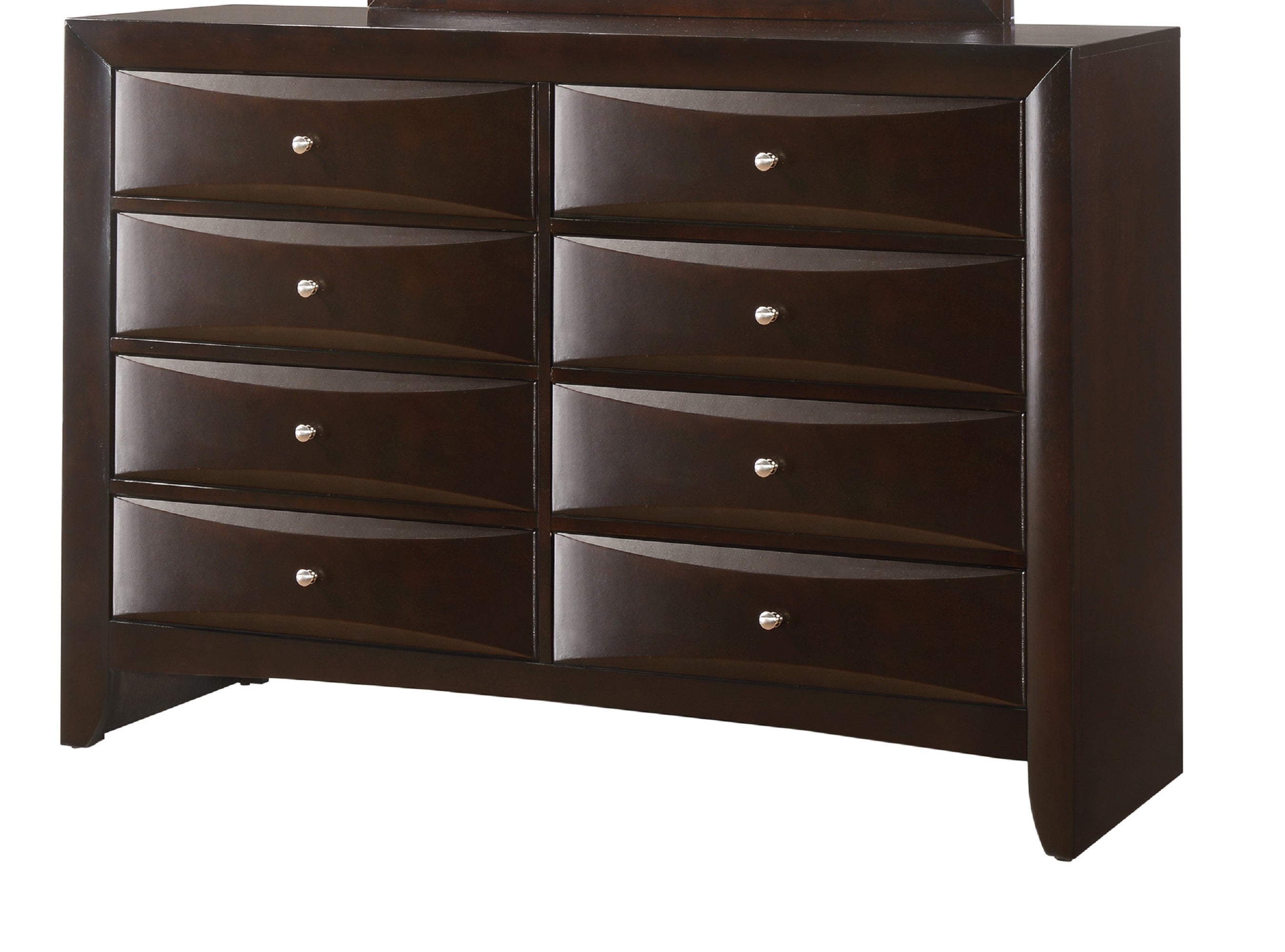 Contemporary Brown Cherry Solid Wood 8-Drawer Dresser