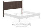 Brown king panel headboard with tall rectangular panel and side posts