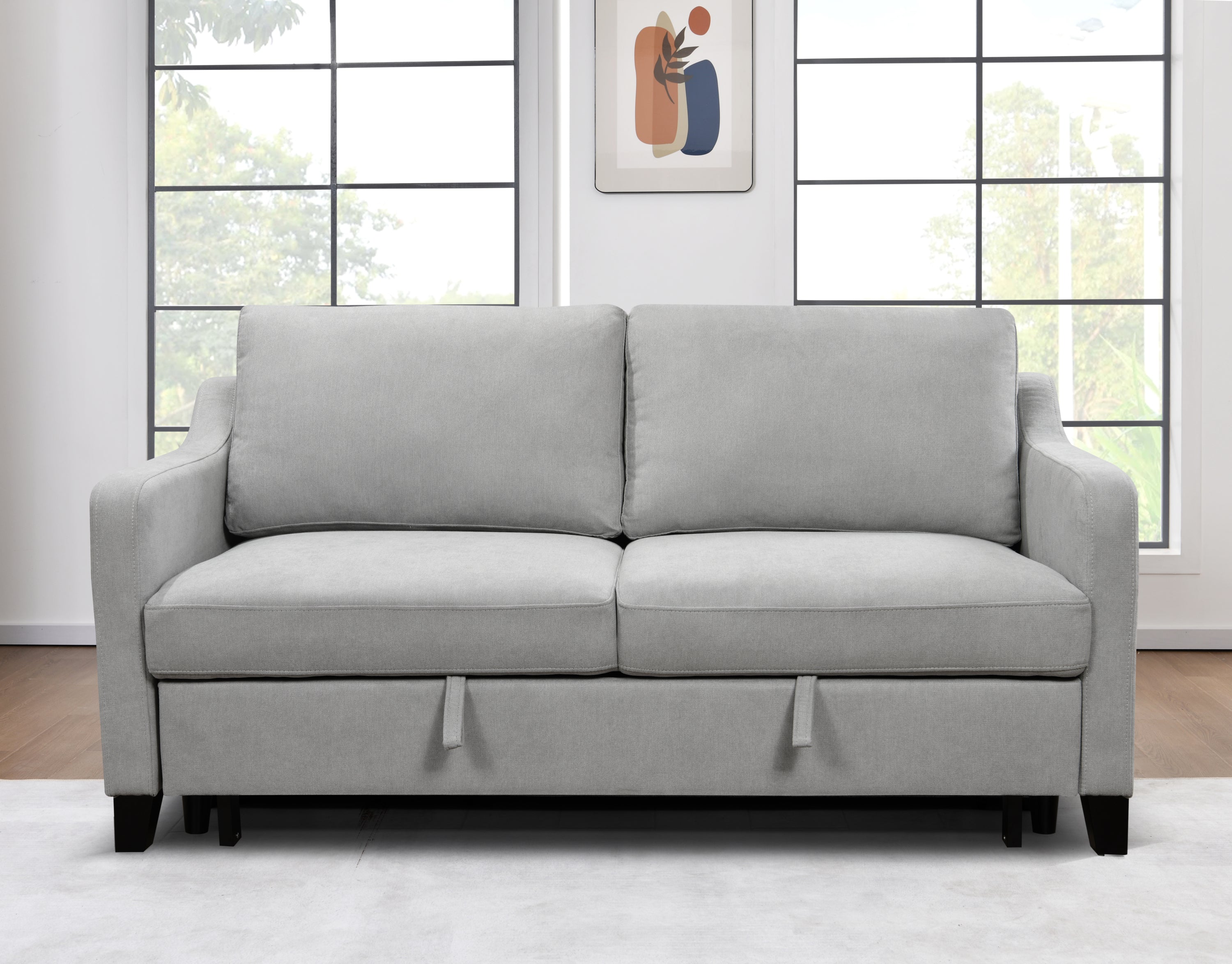 3-in-1 Queen Sleeper Sofa Bed, Light Gray