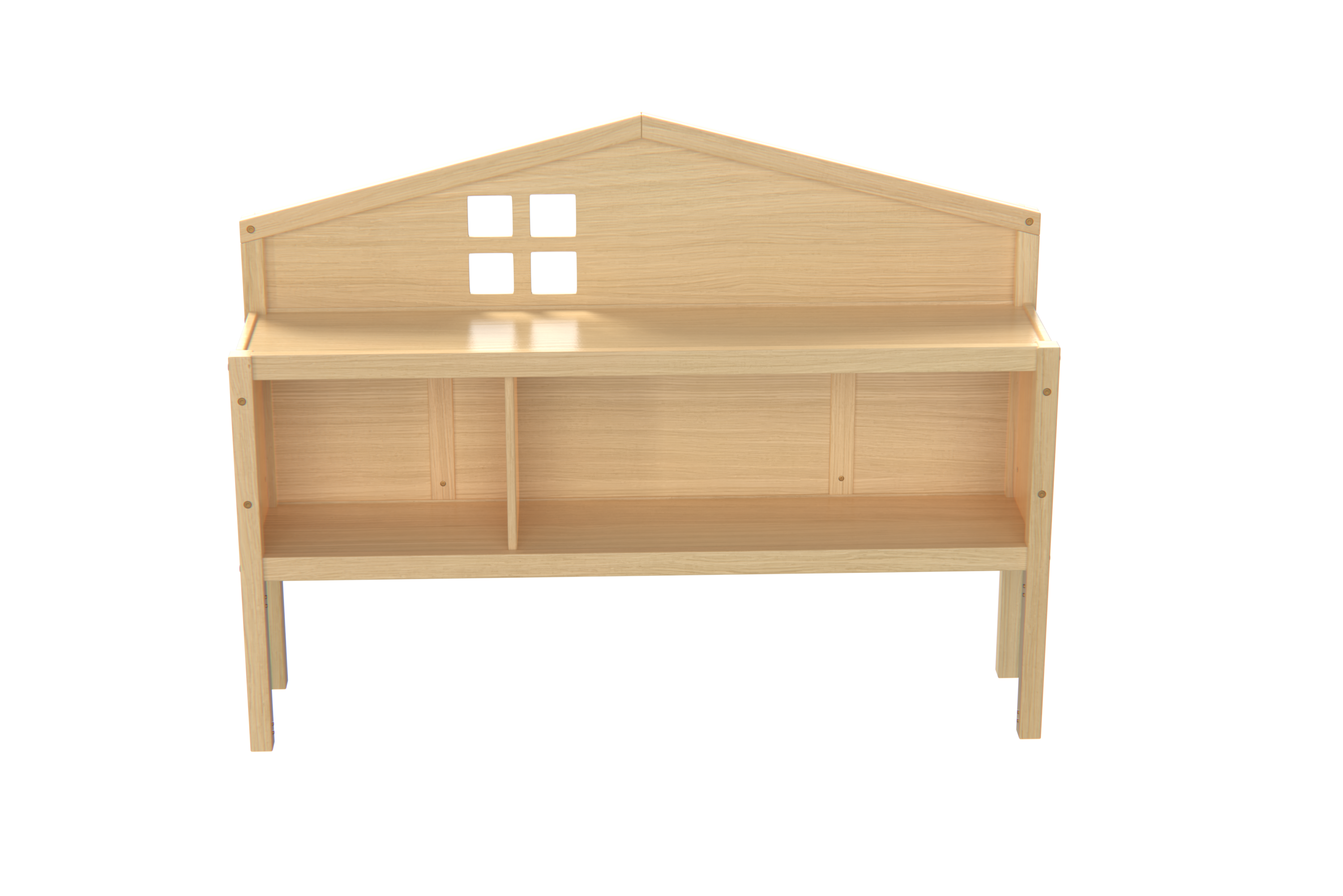 Montessori Full Size Floor Bed Headboard Storage Cabinet