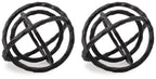 Barlee sculpture set of 2 black interwoven circular metal ring decor