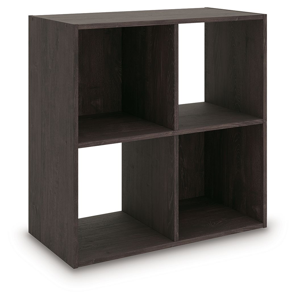 Piperton cube organizer in dark brown wood with 4 open cube compartments.