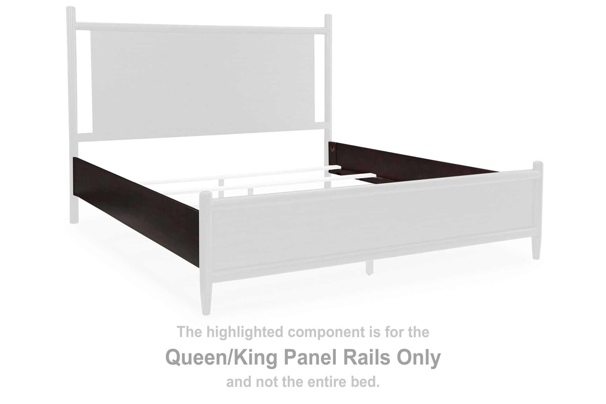 Queen/king panel rails, dark merlot side rails for bed frame