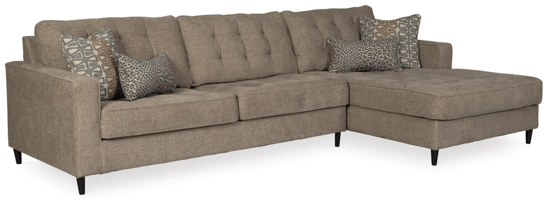 Flintshire Brown L Shaped Sectional-Stationary Sectionals-American Furniture Outlet