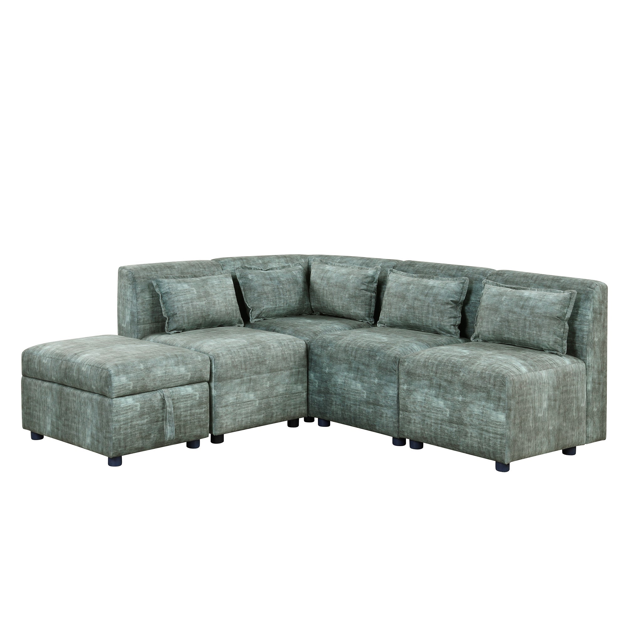 blue green l shaped sectional
