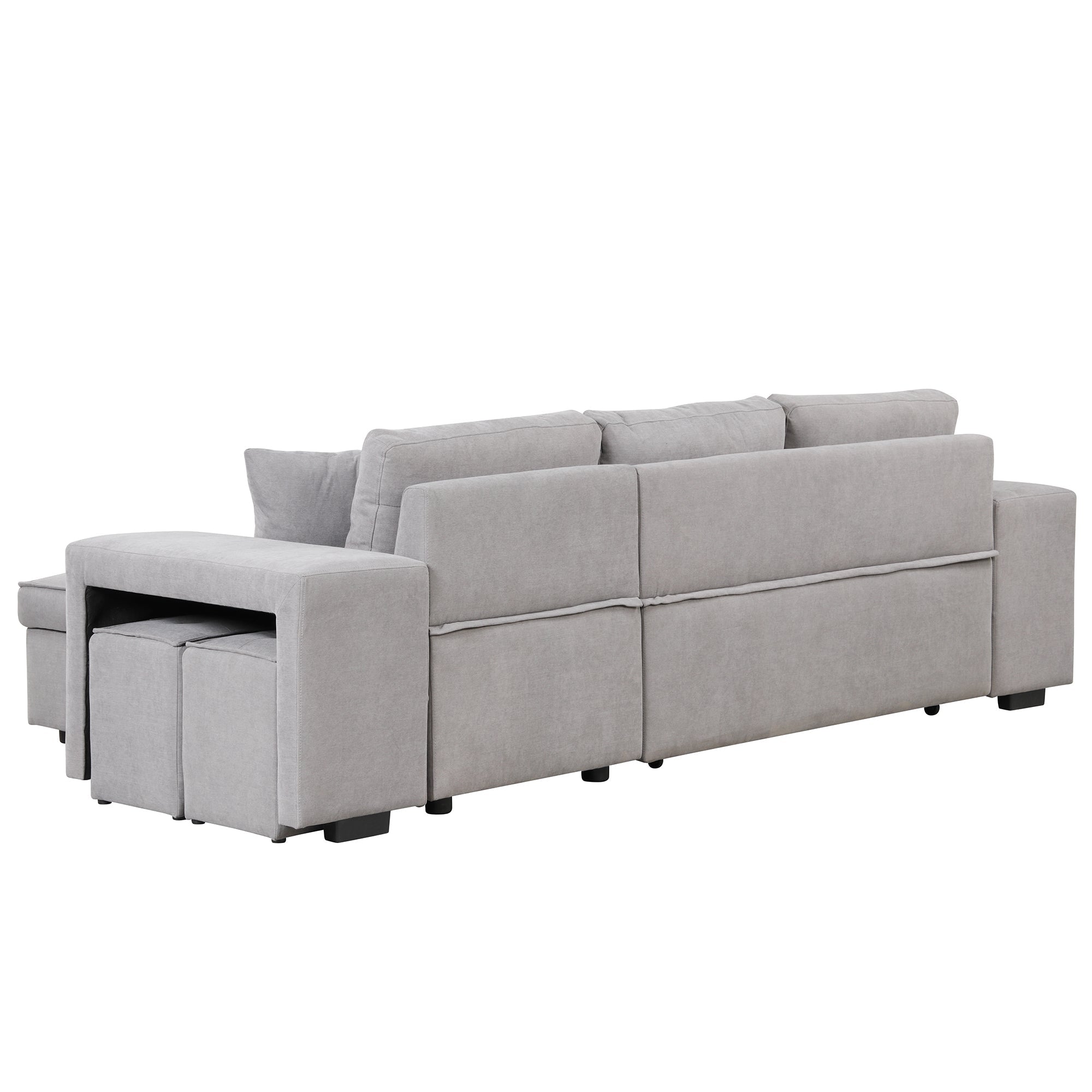 Gray Sectional Sleeper Sofa With Storage Chaise-Sleeper Sofas-American Furniture Outlet