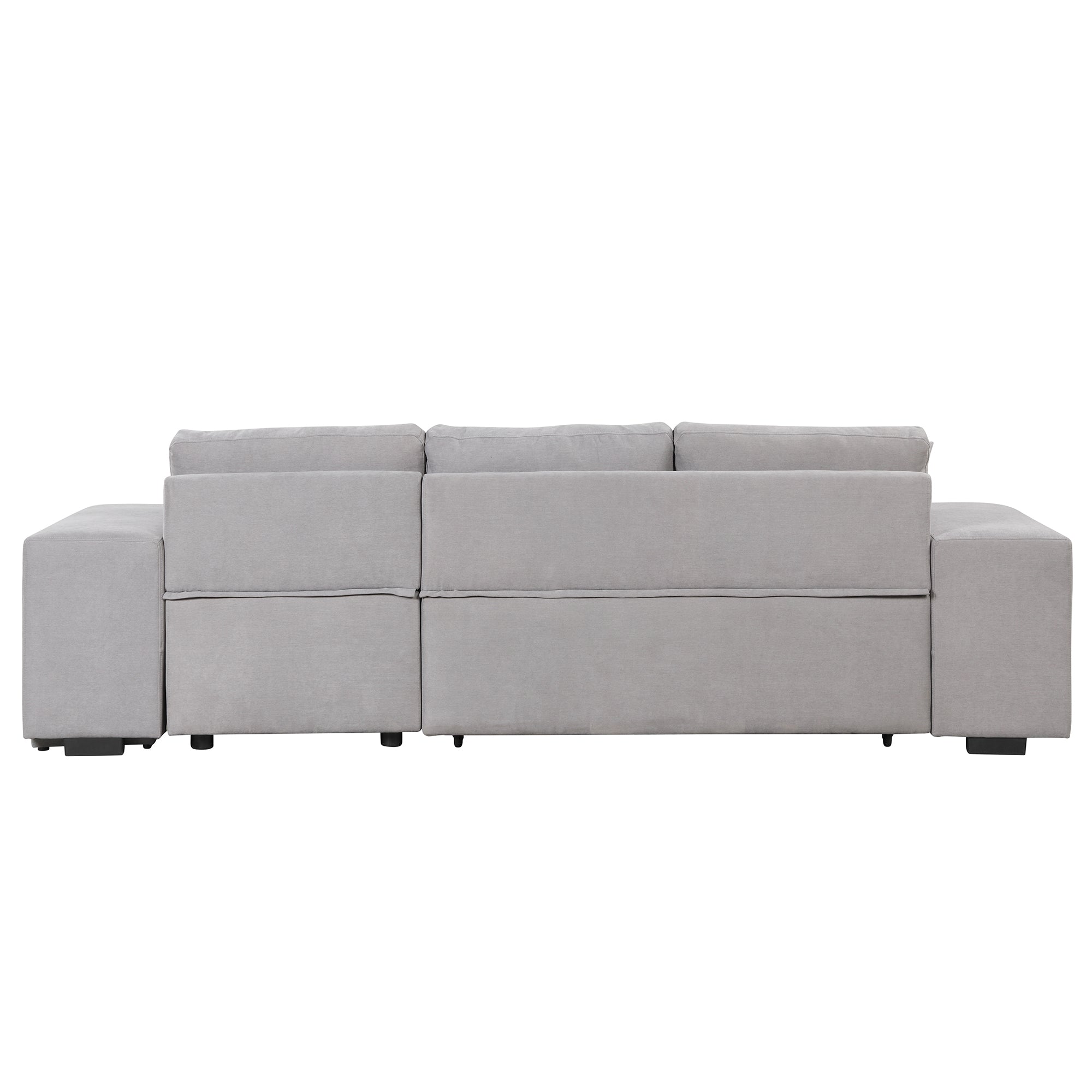 Gray Sectional Sleeper Sofa With Storage Chaise-Sleeper Sofas-American Furniture Outlet