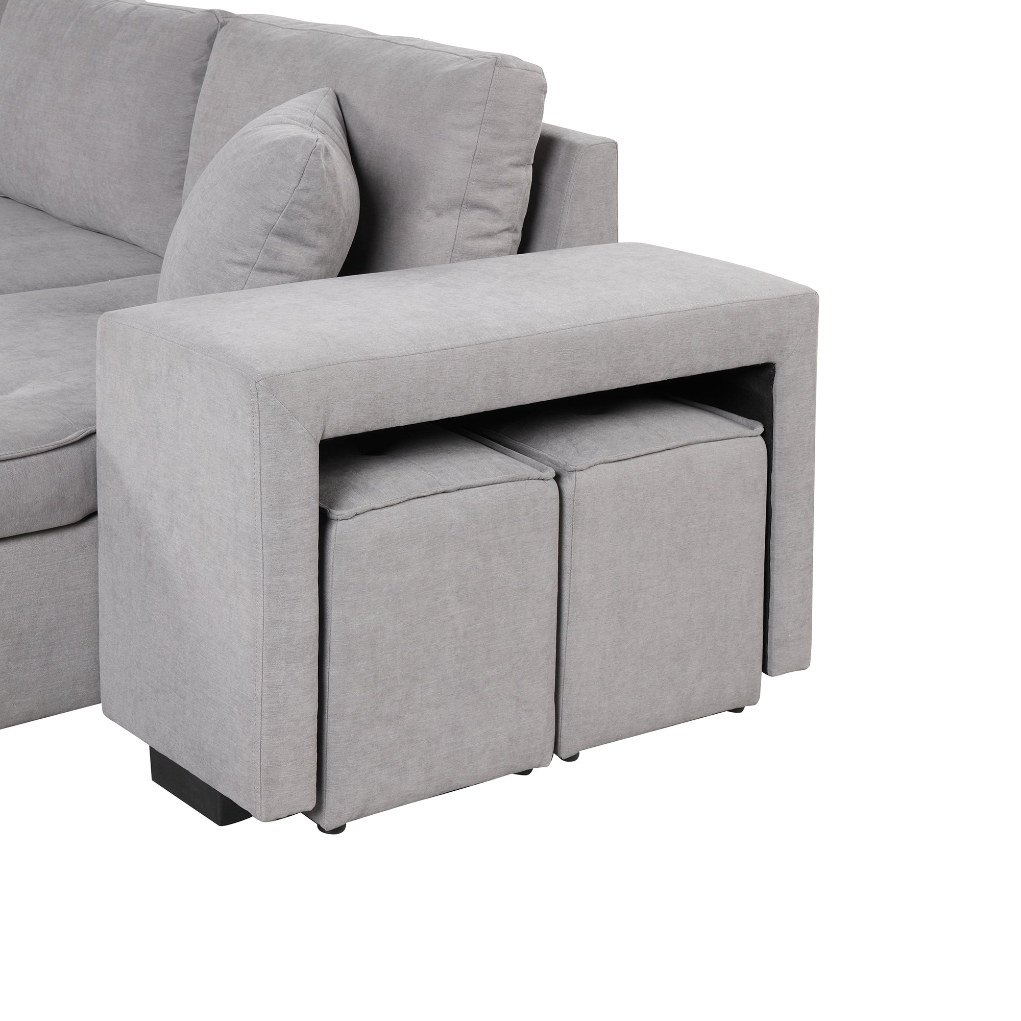 Gray Sectional Sleeper Sofa With Storage Chaise-Sleeper Sofas-American Furniture Outlet