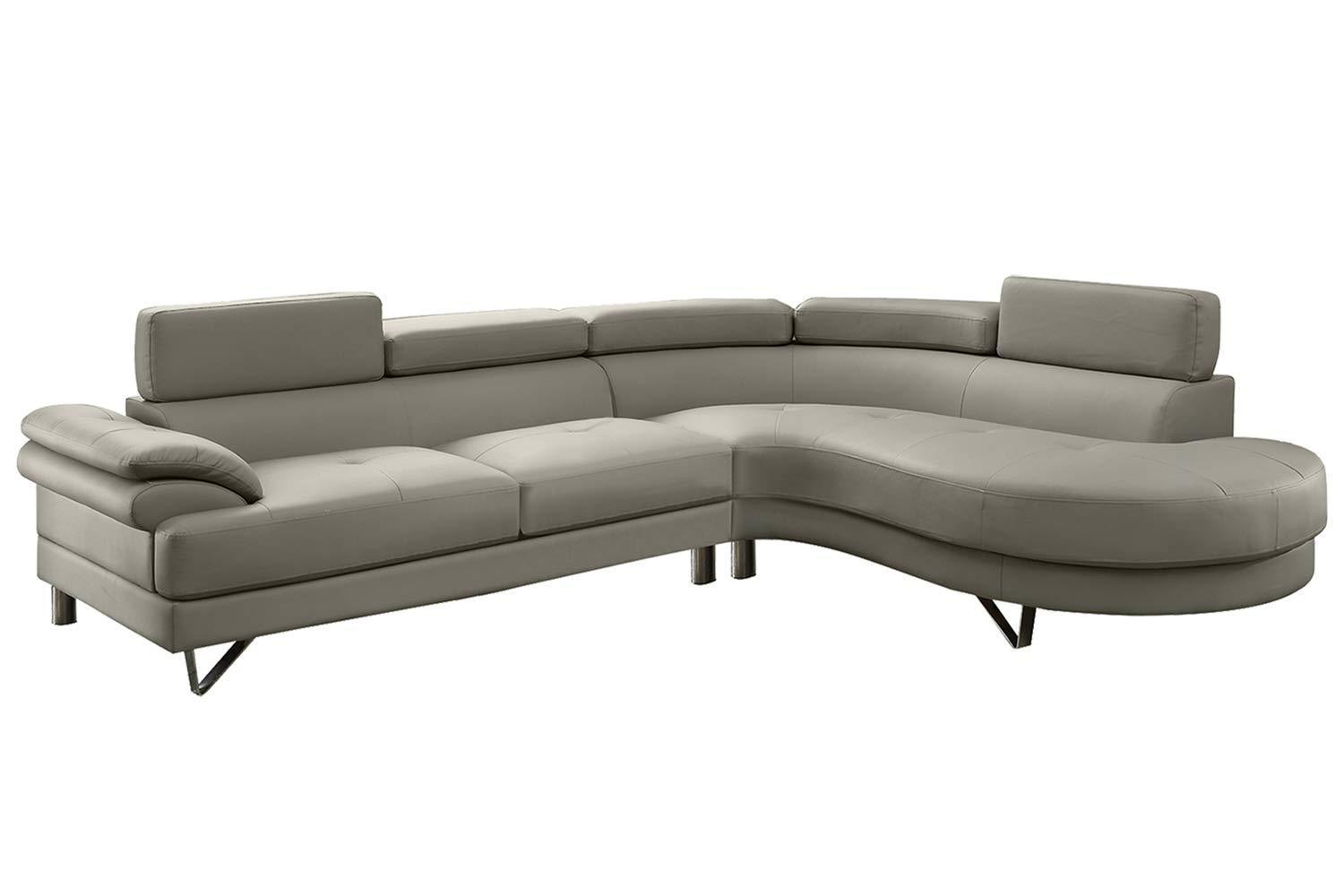 gray faux leather sectional