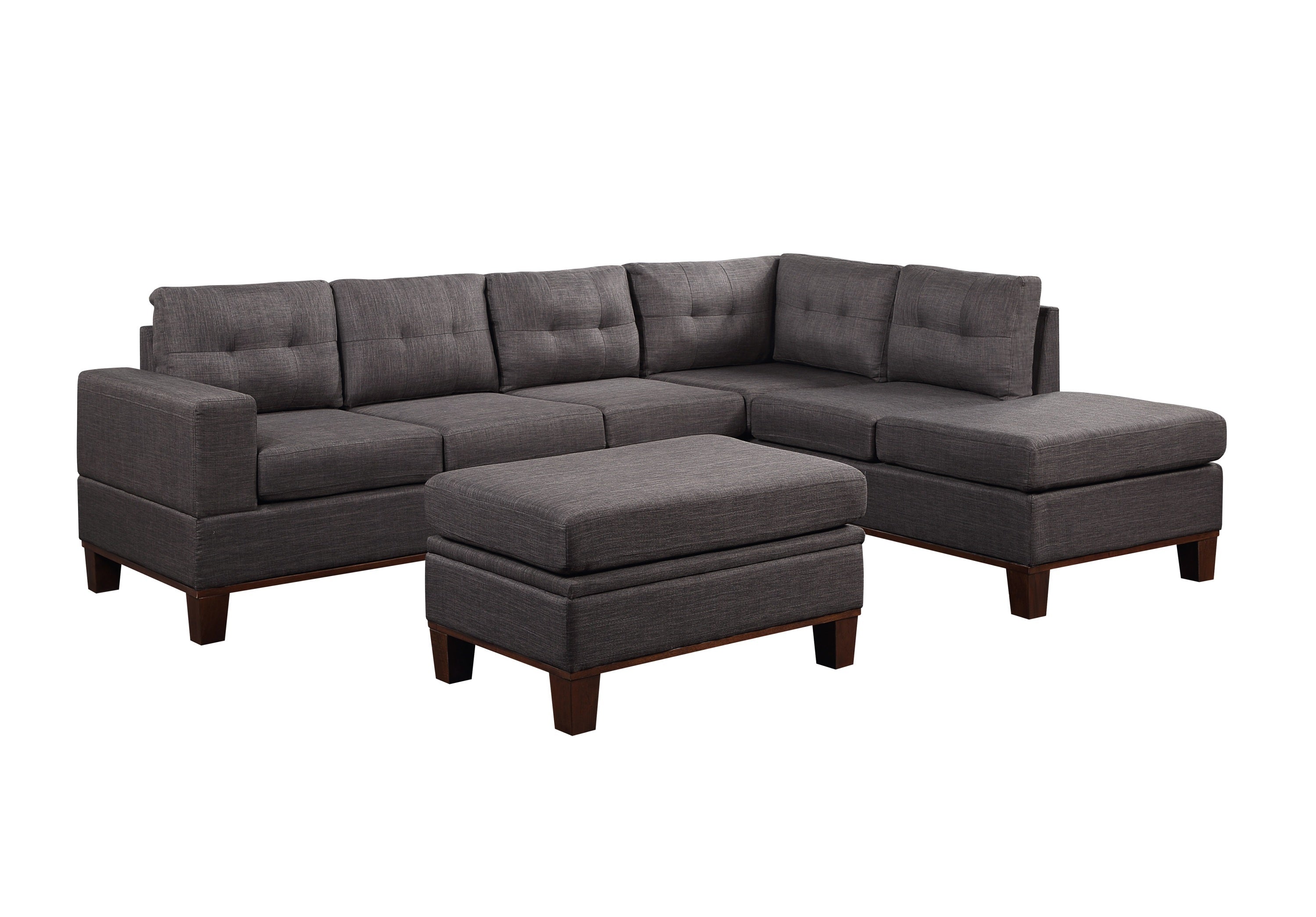 dark gray l shaped sectional