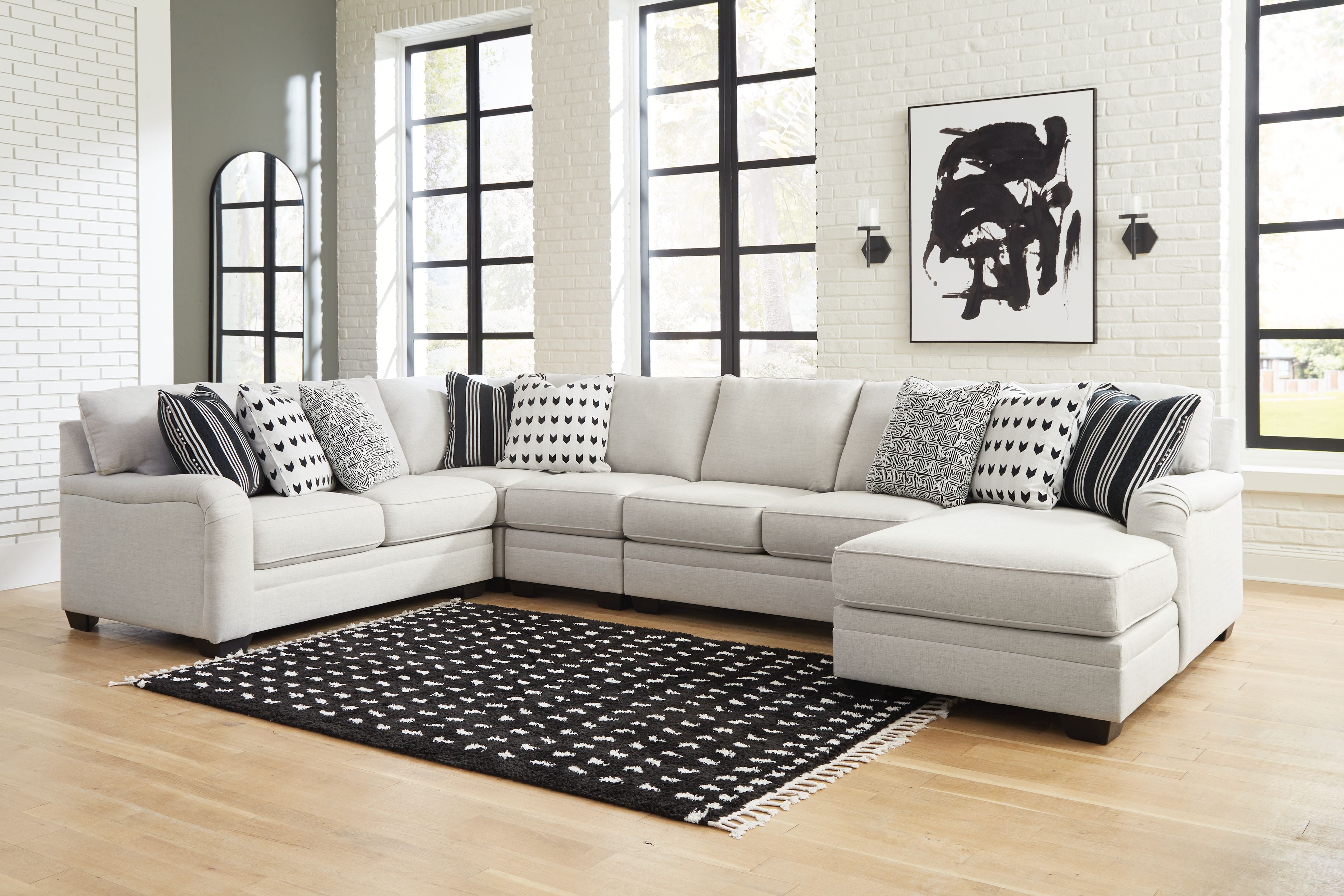 Huntsworth Dove Gray Sectional - Plush Cushions, Left Arm Chaise, Traditional-Stationary Sectionals-American Furniture Outlet