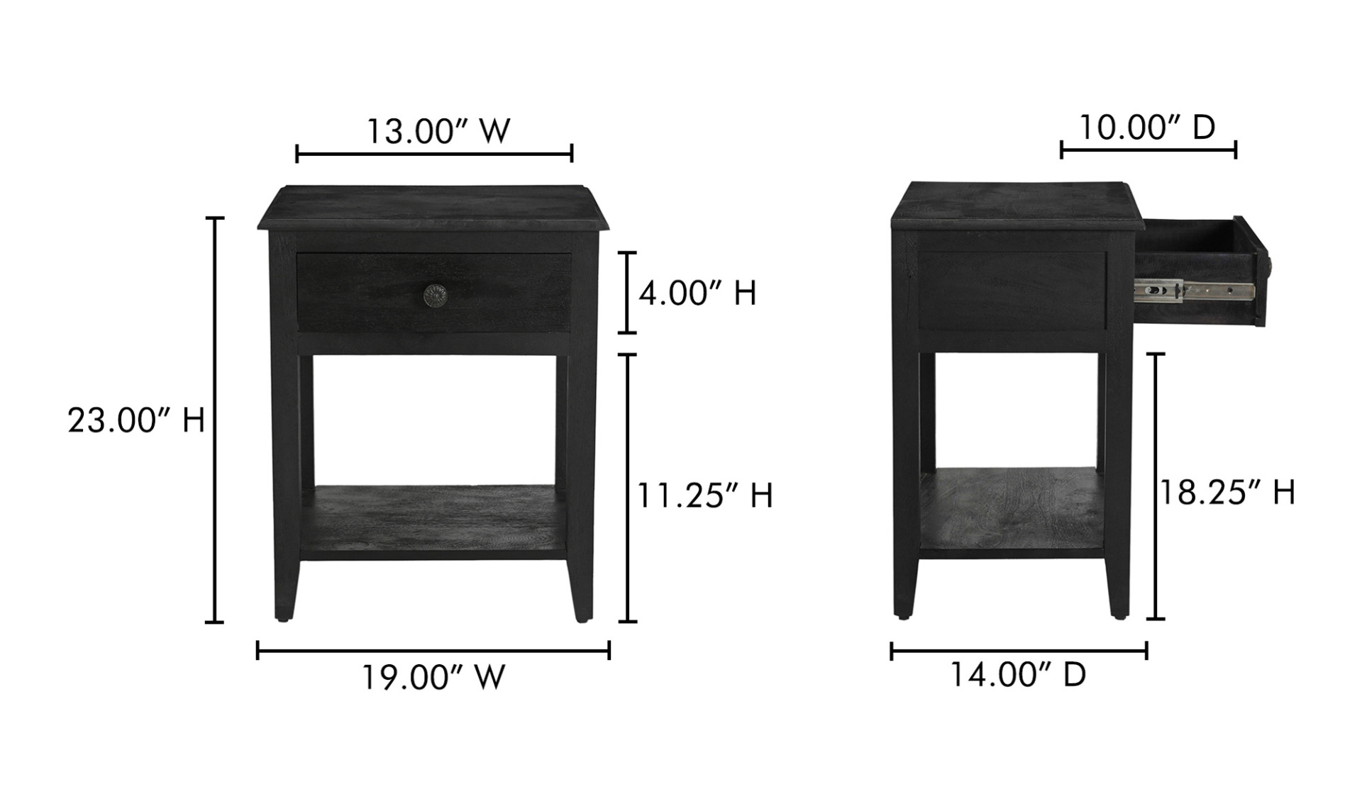 Corrine - Nightstand - Black