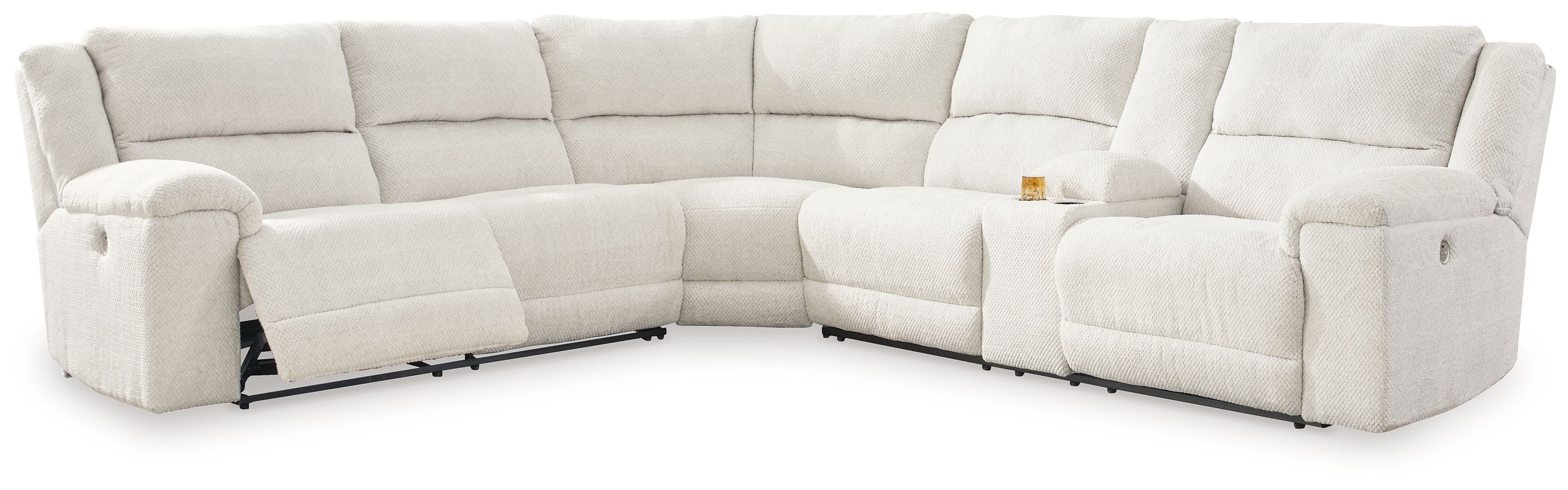 Keensburg White Power Reclining Sectional-Reclining Sectionals-American Furniture Outlet