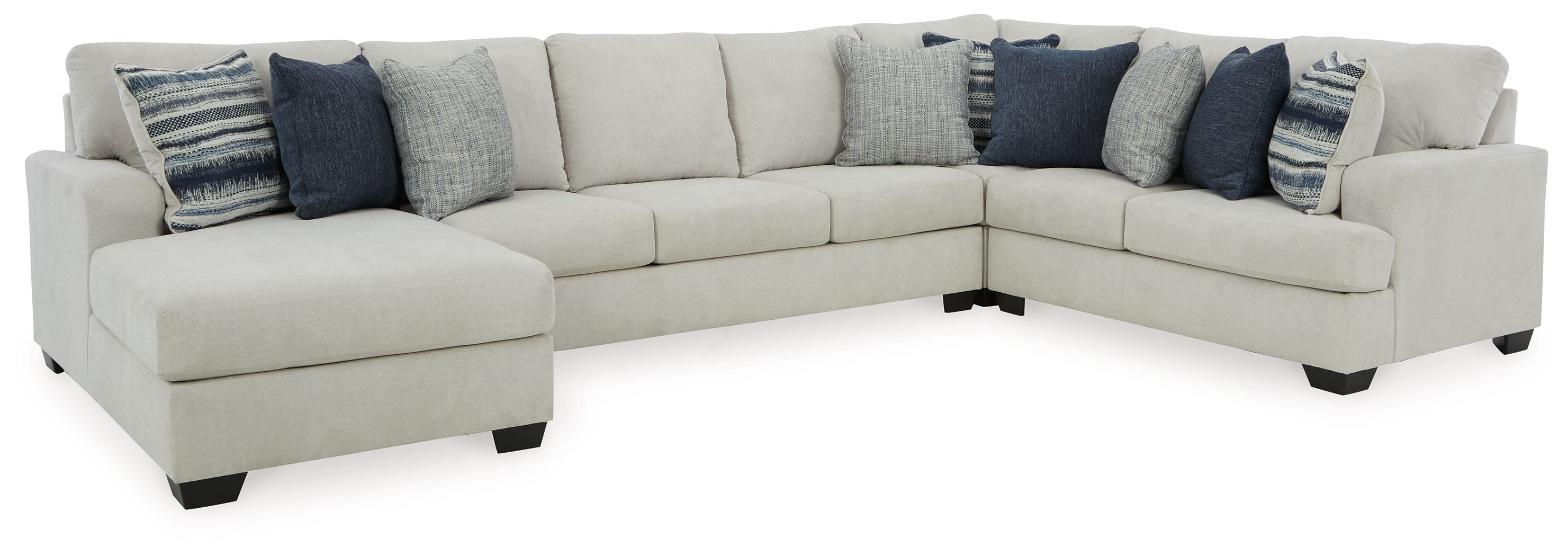 Lowder Beige U Shaped Sectional - Soft Fabric, Modern-Stationary Sectionals-American Furniture Outlet