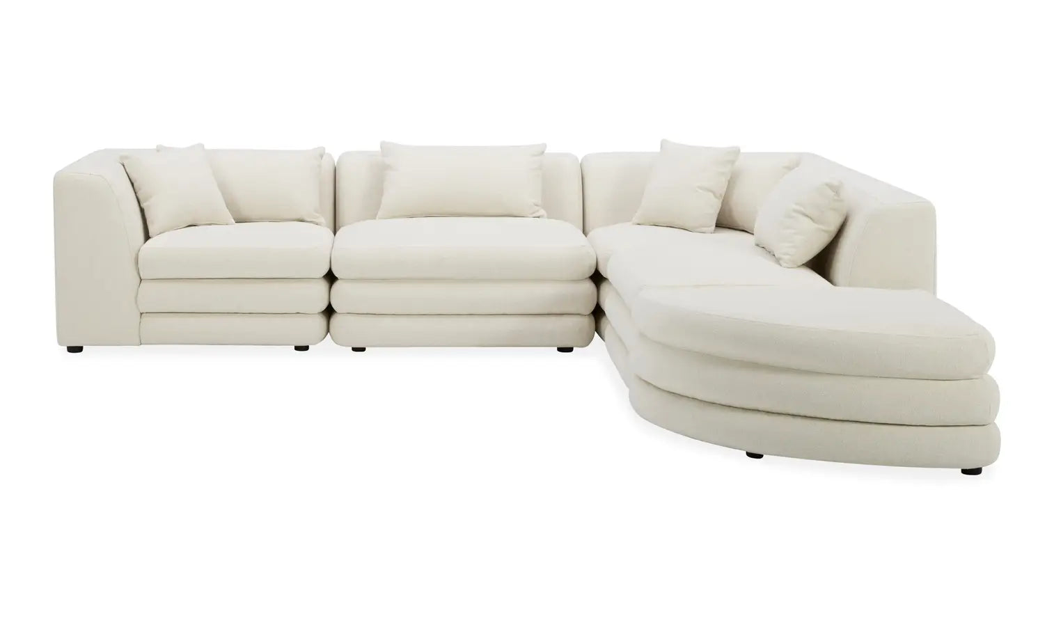 Lowtide Alcove Modular Sectional White Comfy & Modern-Stationary Sectionals-American Furniture Outlet