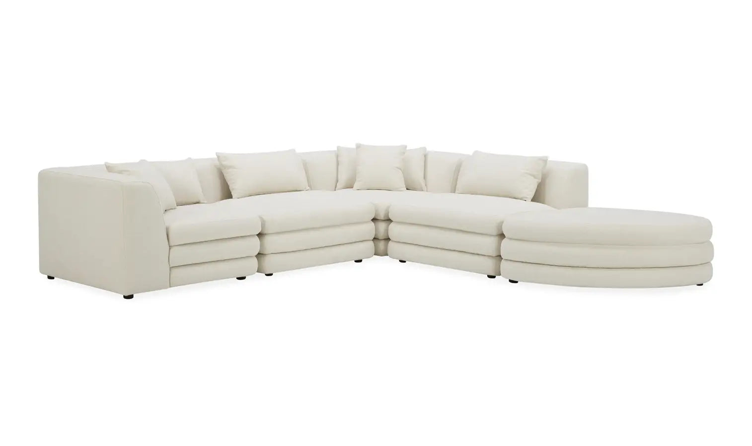 Lowtide Alcove Modular Sectional White Comfy & Modern-Stationary Sectionals-American Furniture Outlet