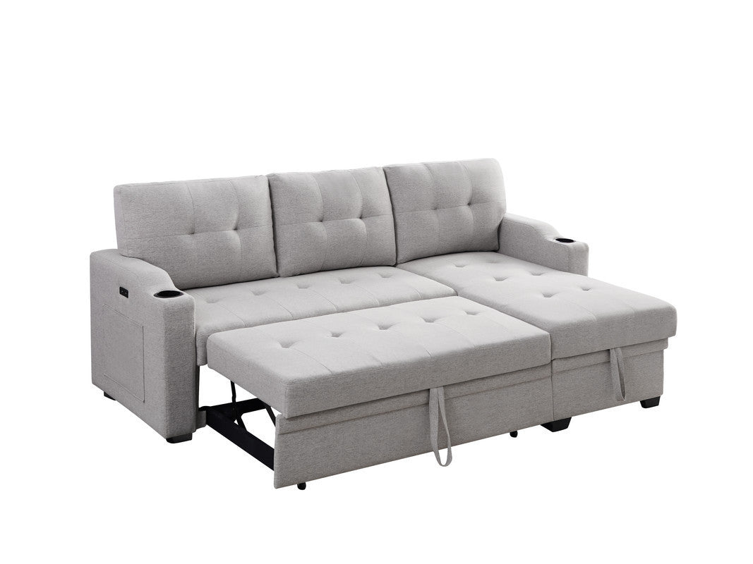 gray pull out couch