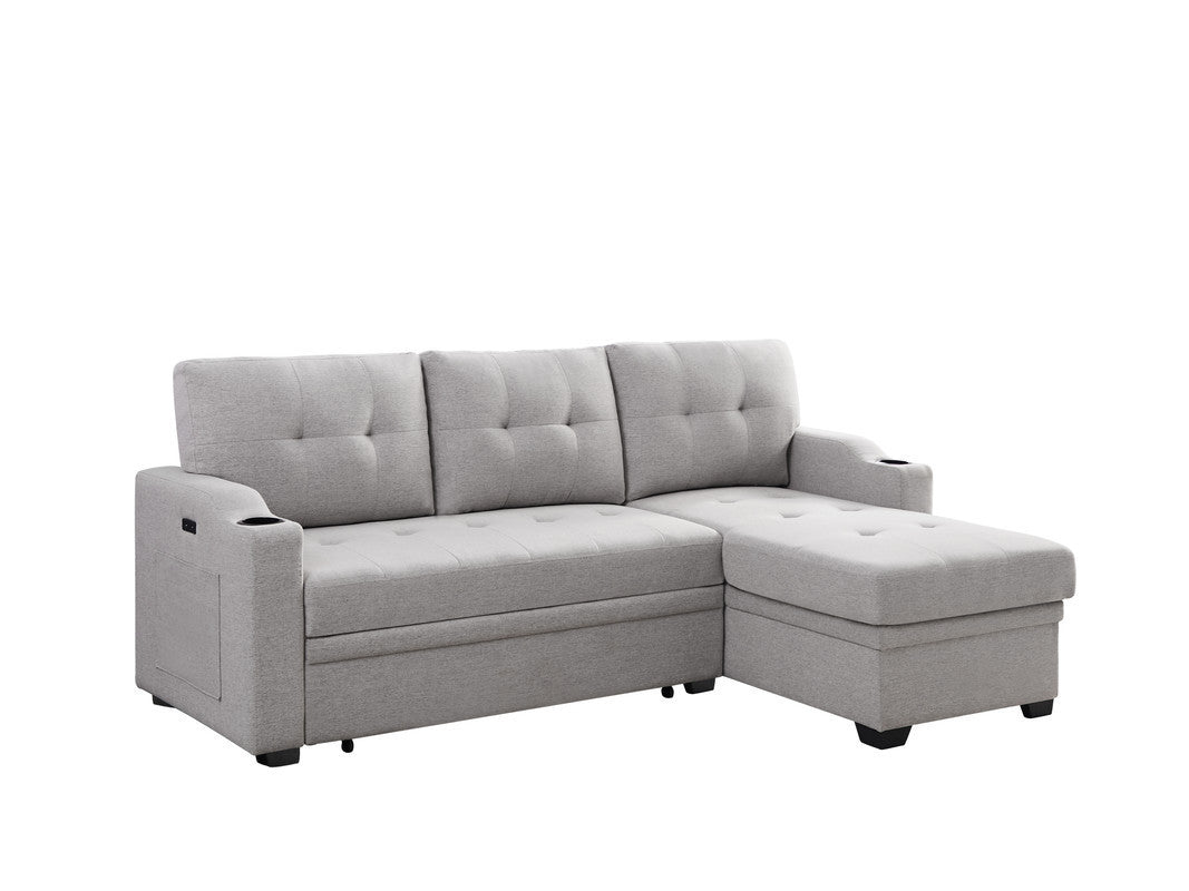 gray sleeper sectional sofa