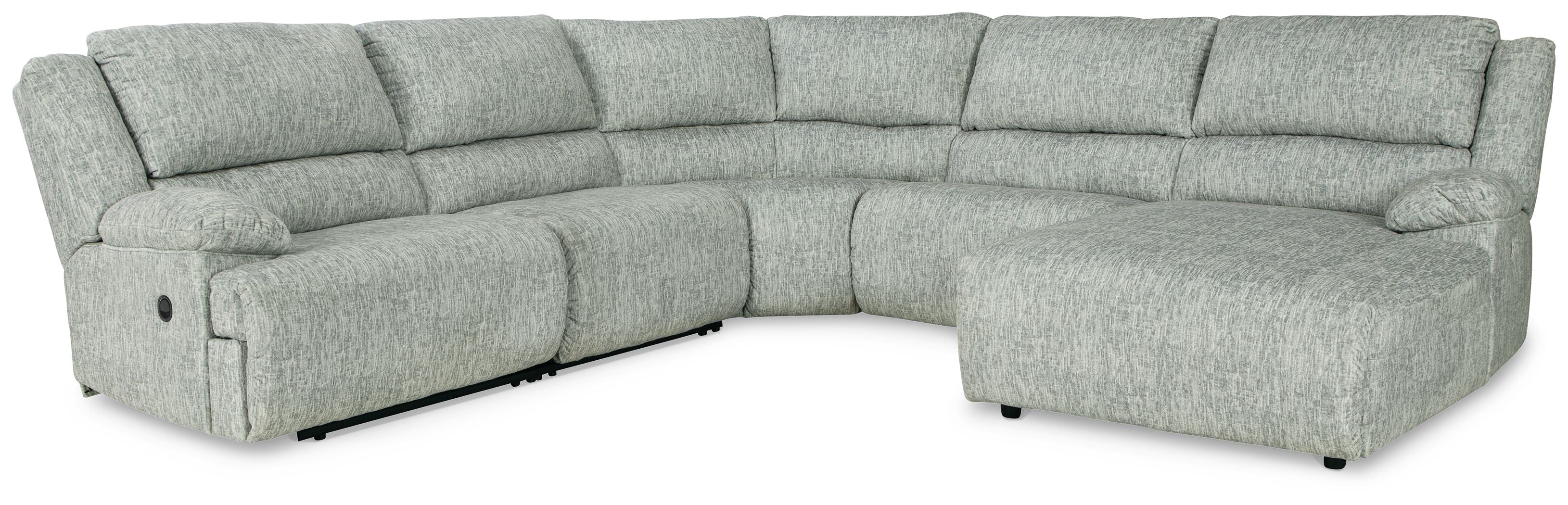 McClelland Gray Plush Sectional Sofa-Reclining Sectionals-American Furniture Outlet