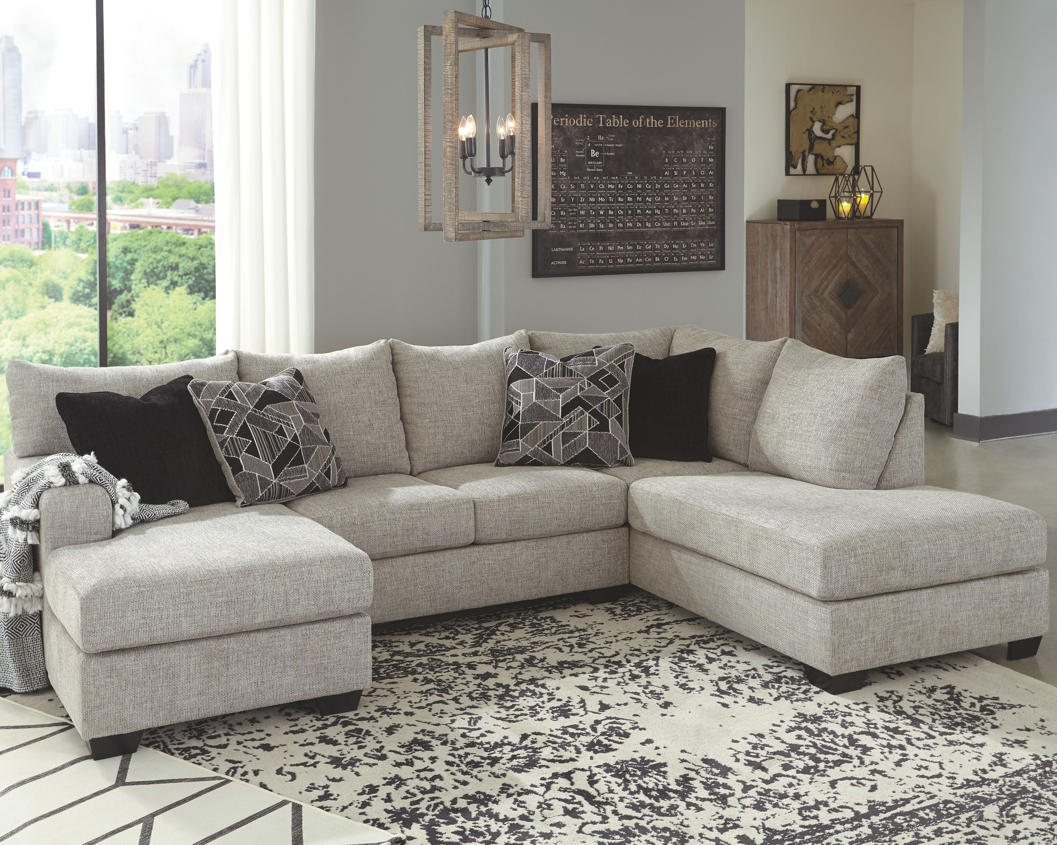 Megginson Gray Fabric U Shaped Sectional-Stationary Sectionals-American Furniture Outlet