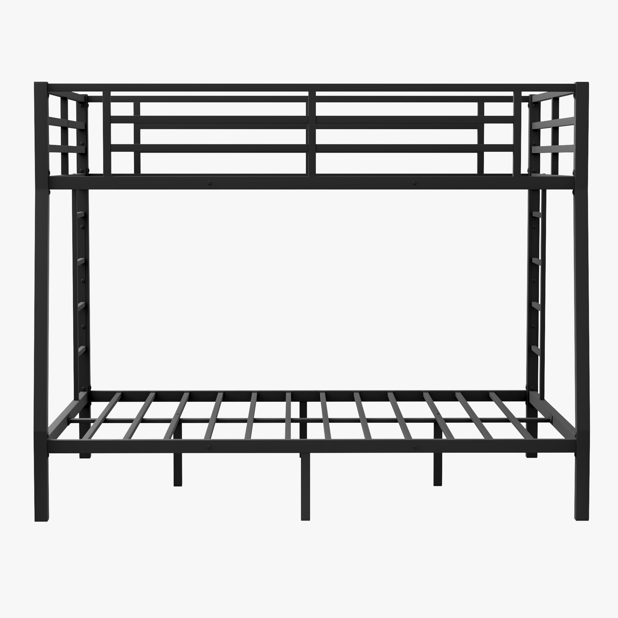 Metal Full XL Over Queen Bunk Bed - Space-Saving, Noise-Free, Teens & Adults
