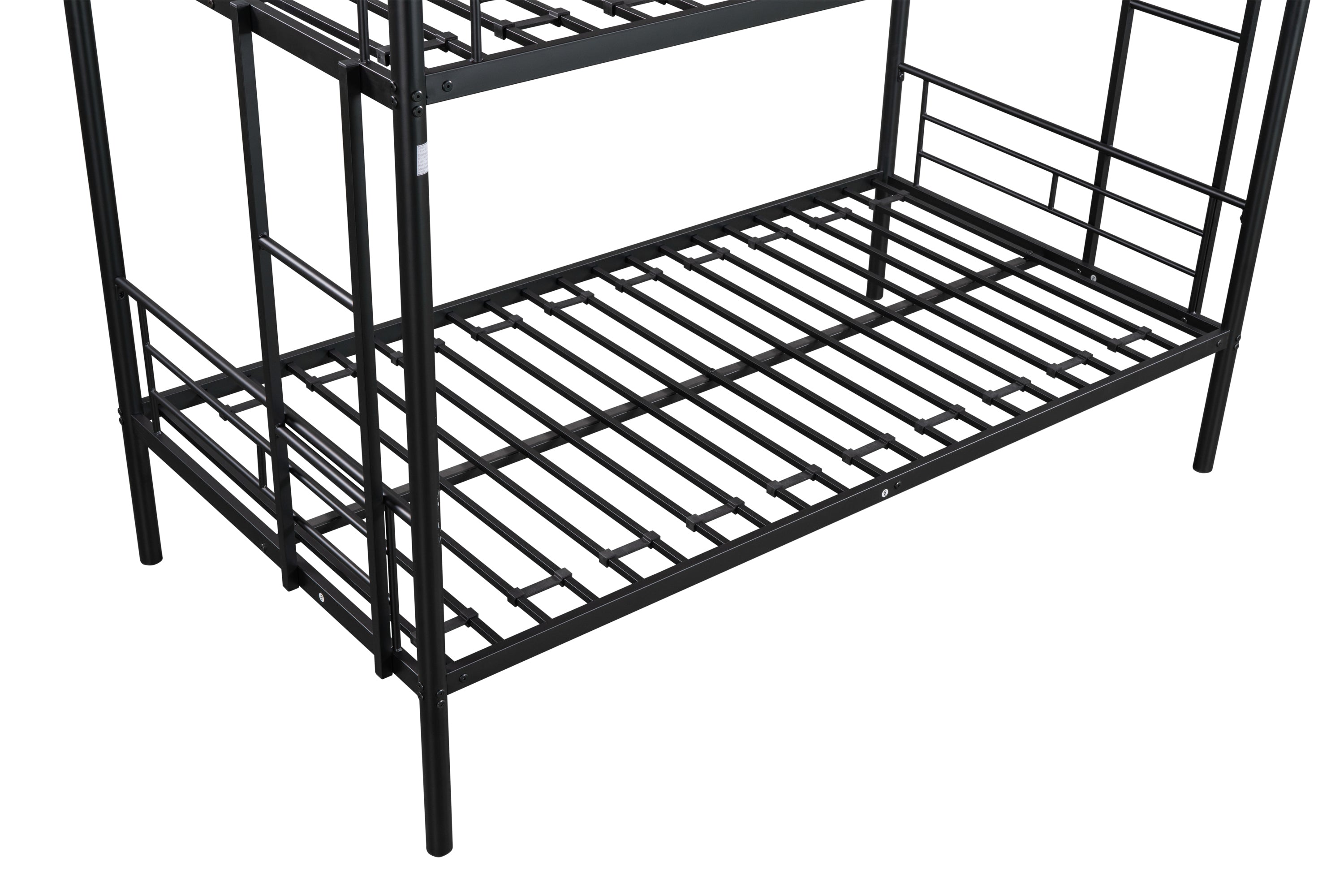Metal Twin over Twin Bunk Bed - Heavy-duty Sturdy Metal - Noise Reduced Design - 2 Side Ladders - Safety Guardrail - CPC Certified - No Box Spring Needed