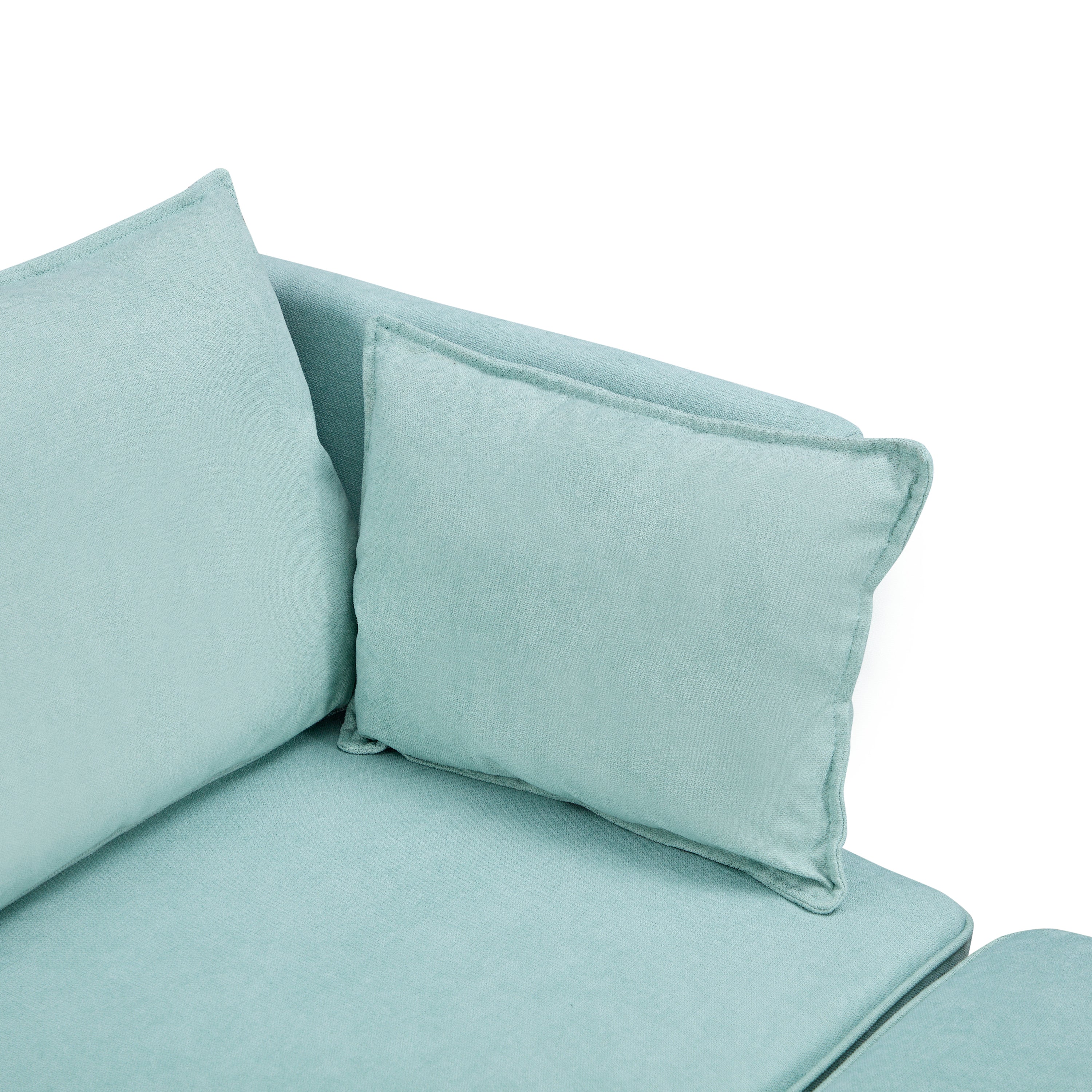 Modern Large Linen Modular Sectional Sofa | Light Green-Sleeper Sectionals-American Furniture Outlet