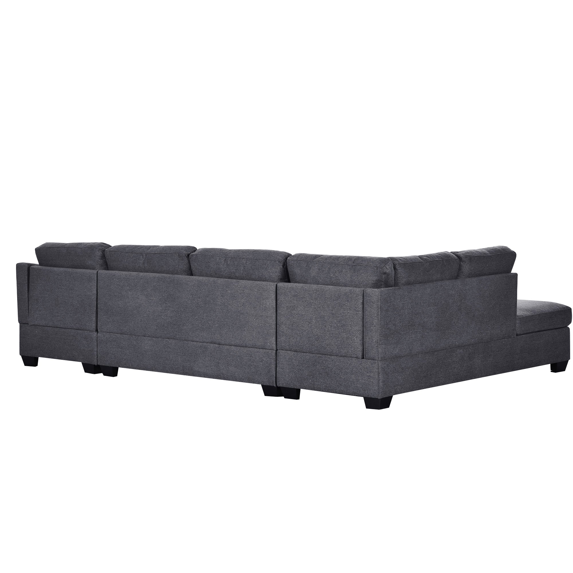 Modern Large U-Shaped Sectional with Double Chaise - Grey-Stationary Sectionals-American Furniture Outlet