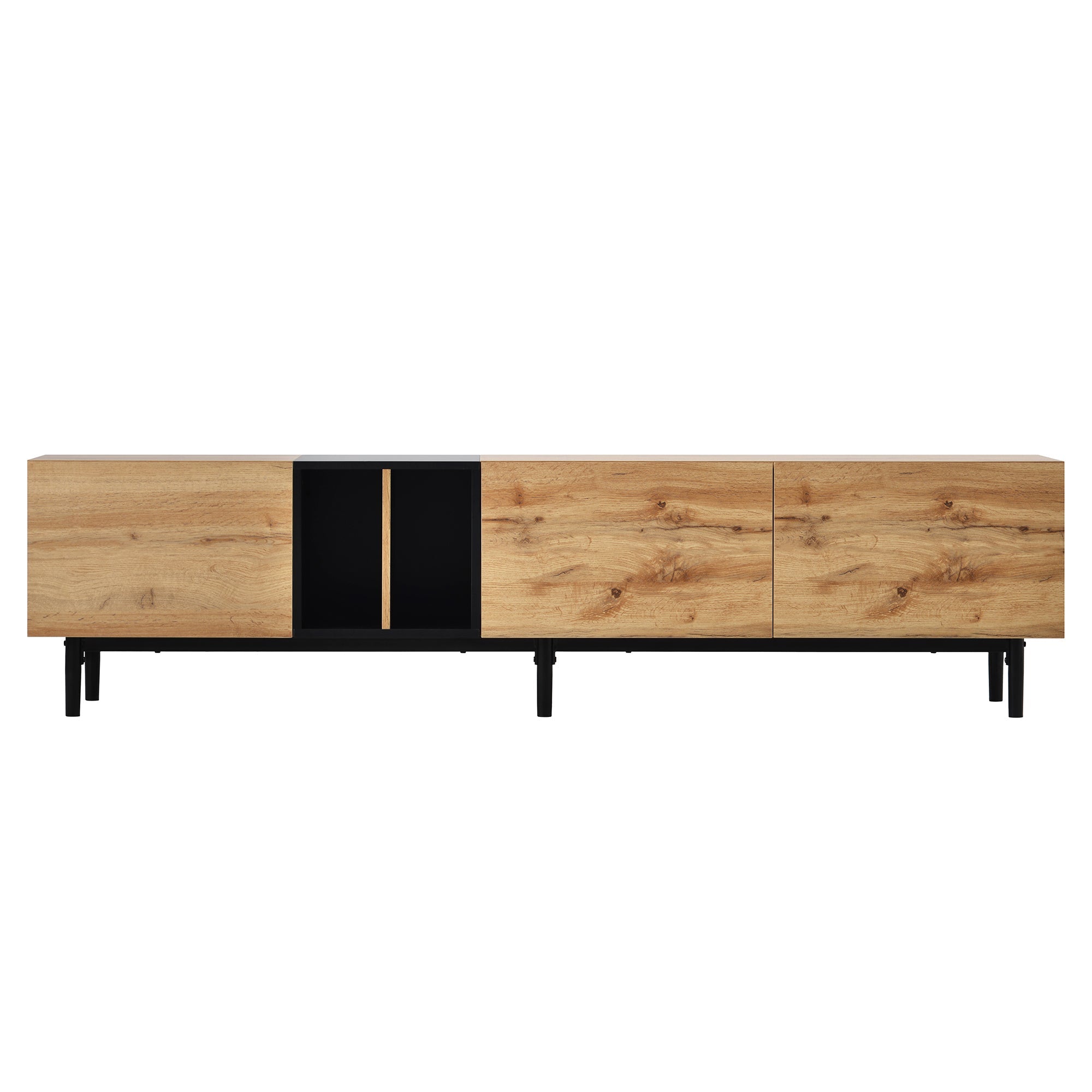 Modern TV Stand for 80'' TV, 3 Doors, Media Console Table, Large Storage Cabinet