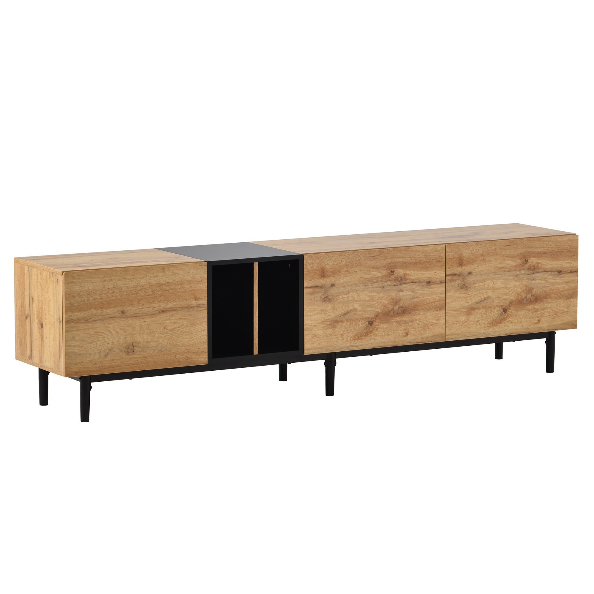 Modern TV Stand for 80'' TV, 3 Doors, Media Console Table, Large Storage Cabinet