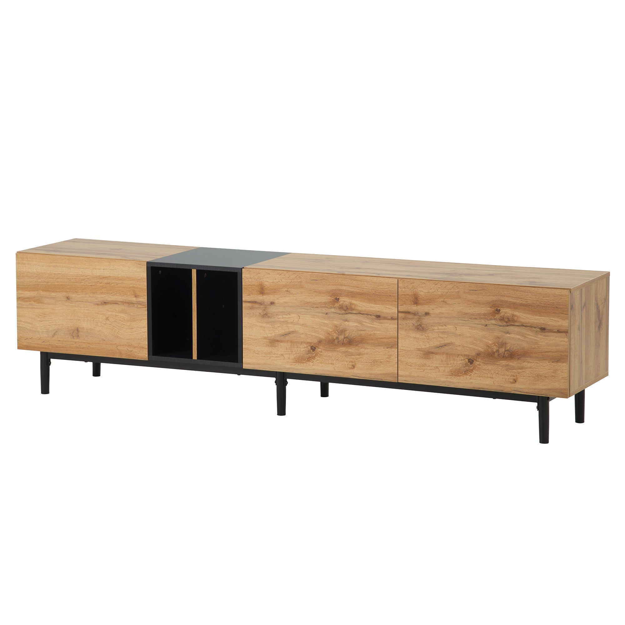 Modern TV Stand for 80'' TV, 3 Doors, Media Console Table, Large Storage Cabinet