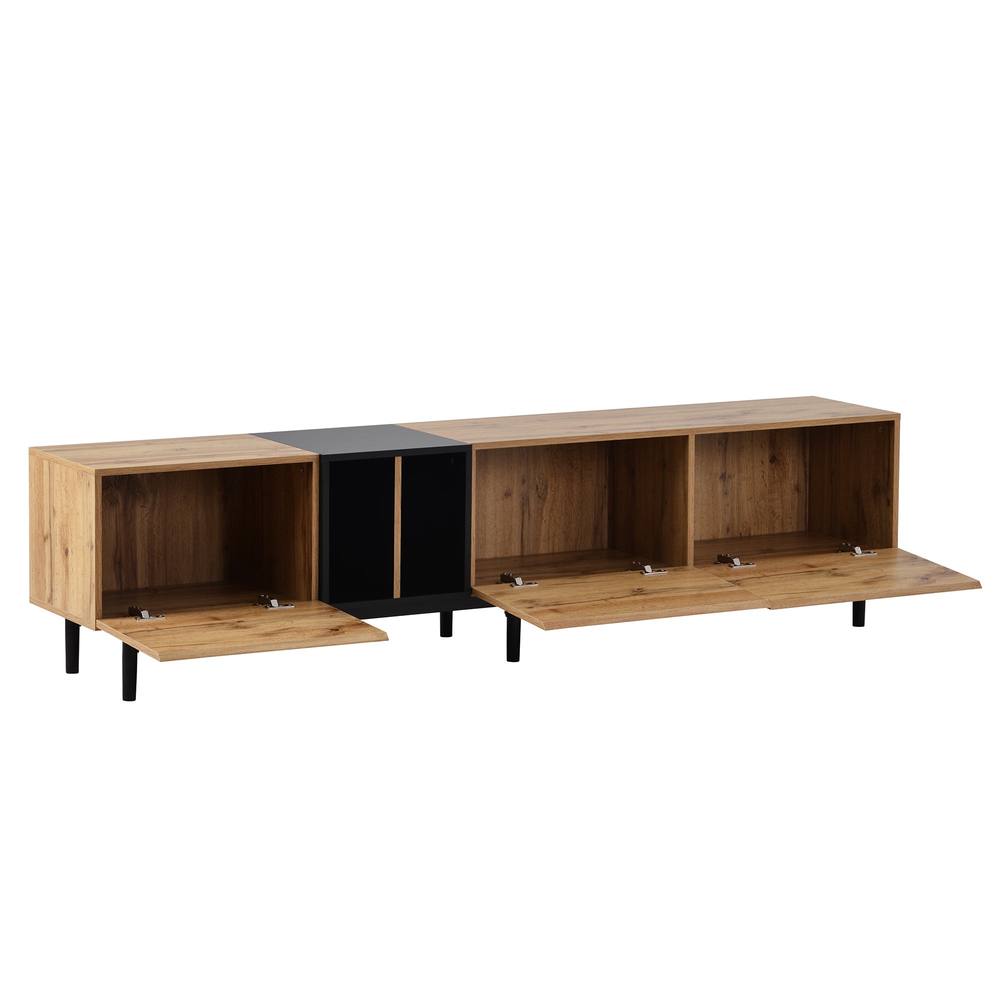 Modern TV Stand for 80'' TV, 3 Doors, Media Console Table, Large Storage Cabinet