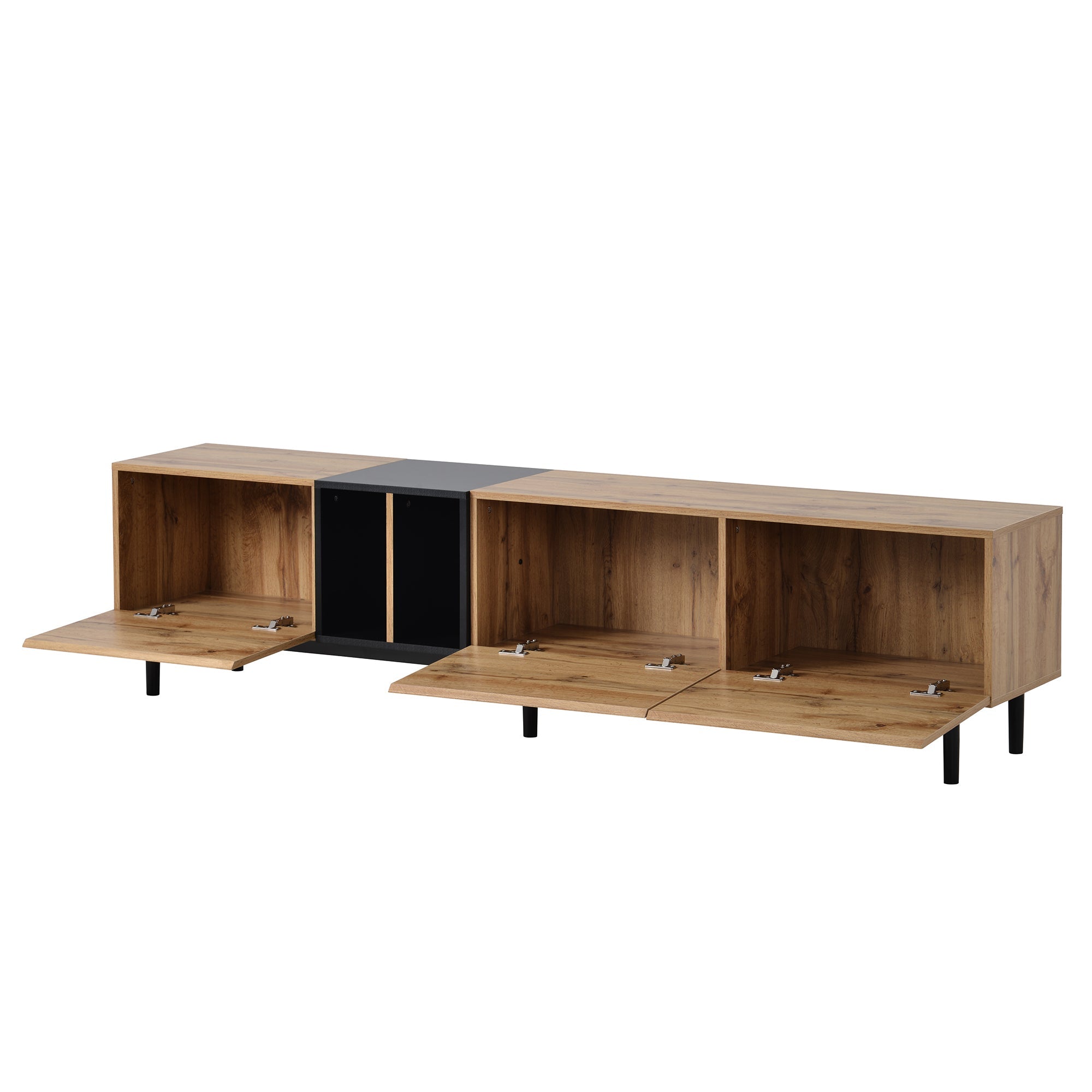 Modern TV Stand for 80'' TV, 3 Doors, Media Console Table, Large Storage Cabinet