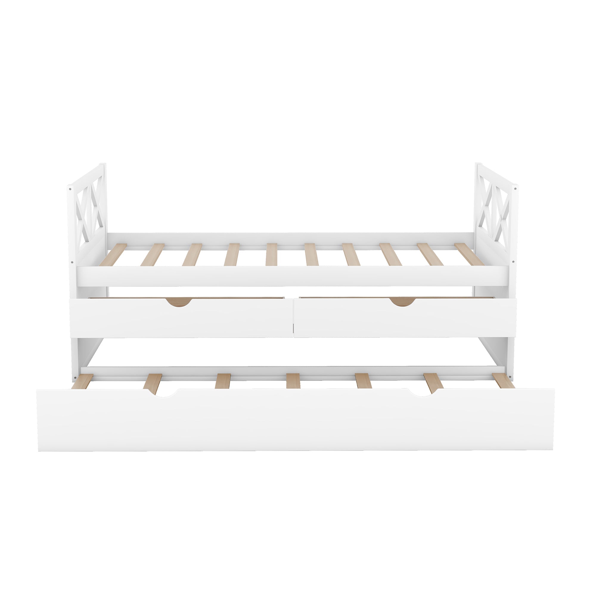 Multi-Functional Daybed with Drawers and Trundle | White Finish | Space-Saving Solution