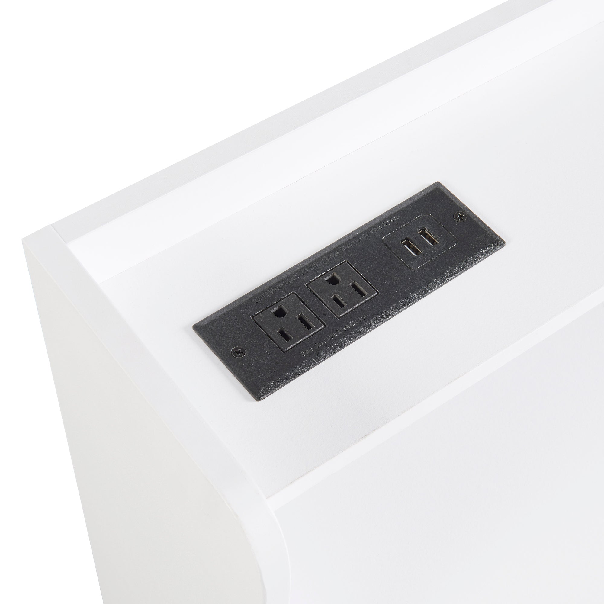 Multifunctional Nightstand with 2 Drawers, USB Charging, and Color-Changing LED - White