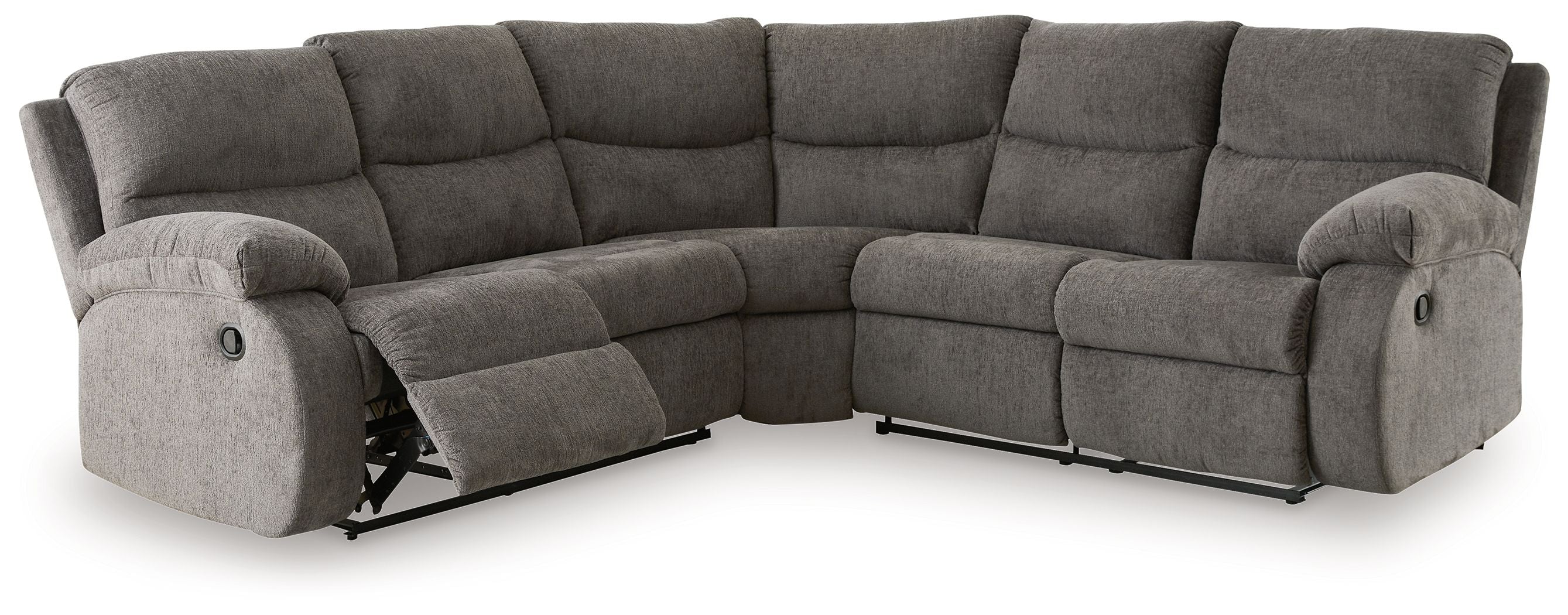 Museum Gray Chenille Sectional Sofa-Reclining Sectionals-American Furniture Outlet