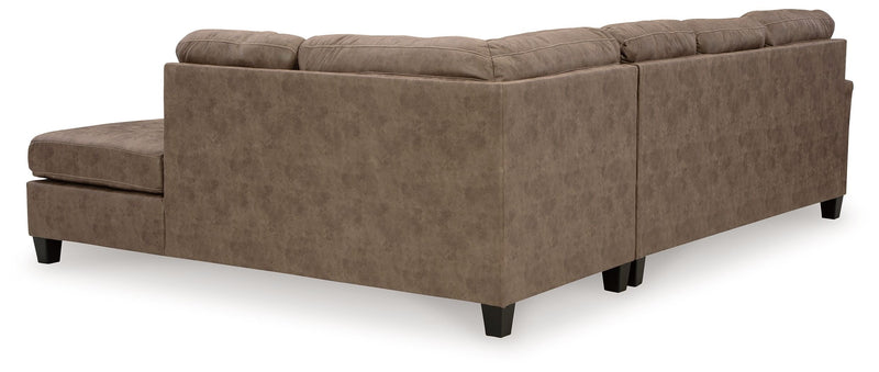 Navi Brown Sleeper Sectional w/ Chaise-Sleeper Sectionals-American Furniture Outlet