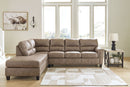 Navi Brown Sleeper Sectional w/ Chaise-Sleeper Sectionals-American Furniture Outlet