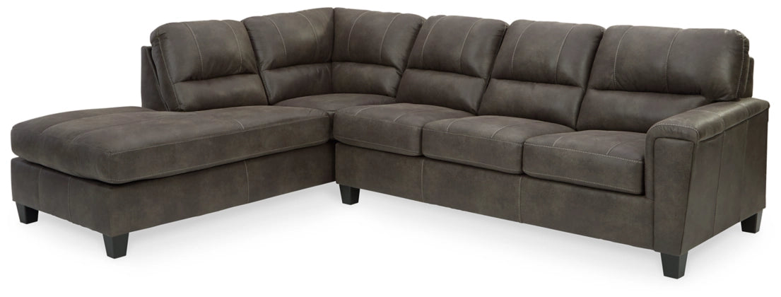 Navi Dark Gray L Shaped Sectional-Stationary Sectionals-American Furniture Outlet