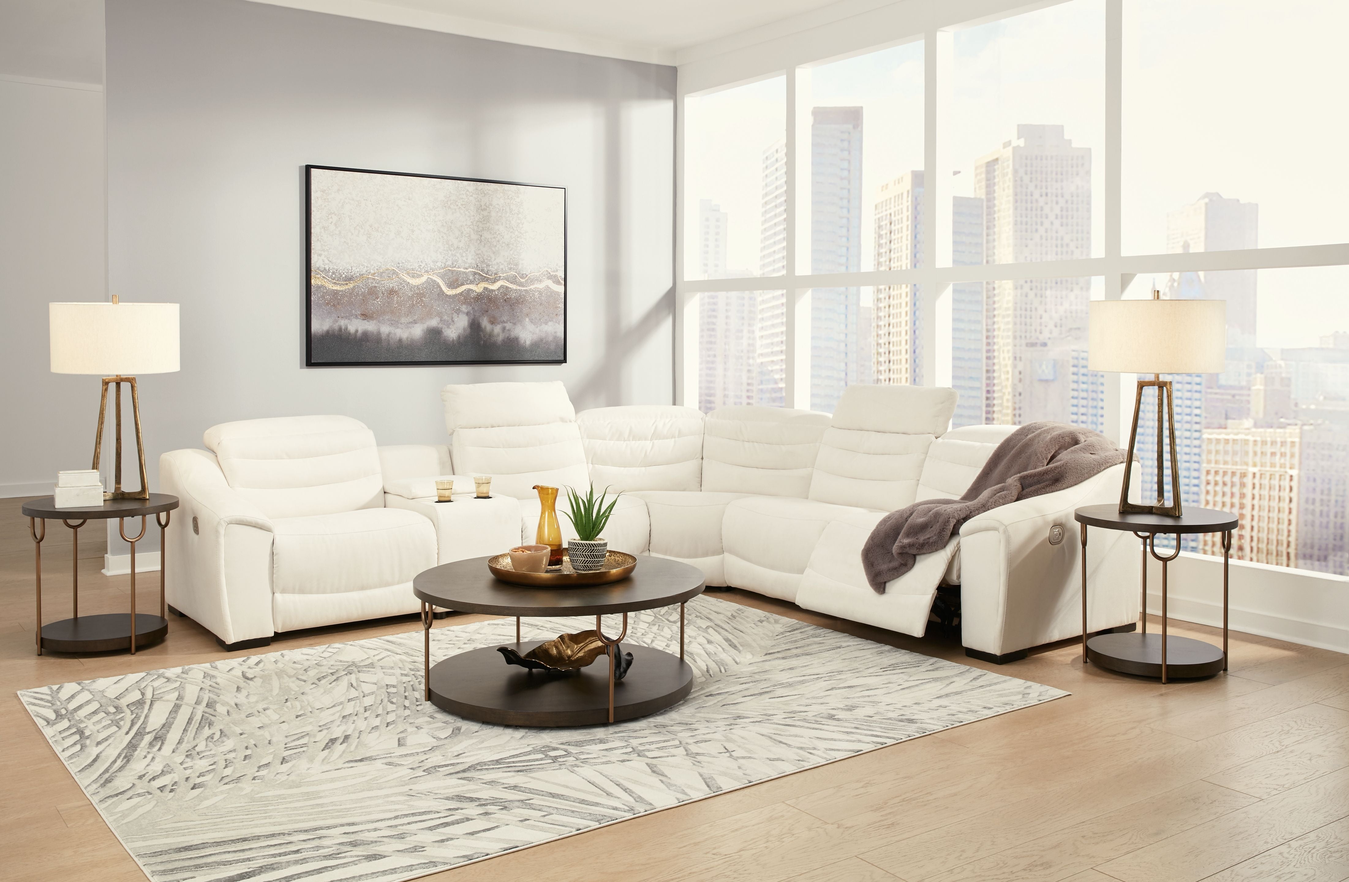 Next-gen White Power Reclining Sectional-Reclining Sectionals-American Furniture Outlet