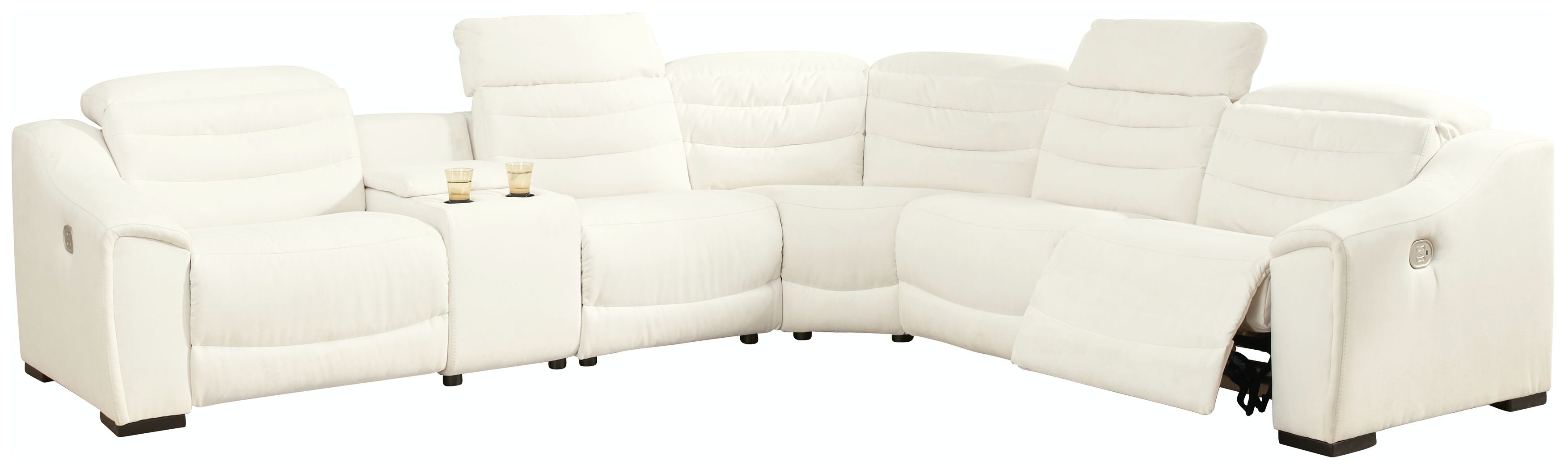 Next-gen White Power Reclining Sectional-Reclining Sectionals-American Furniture Outlet