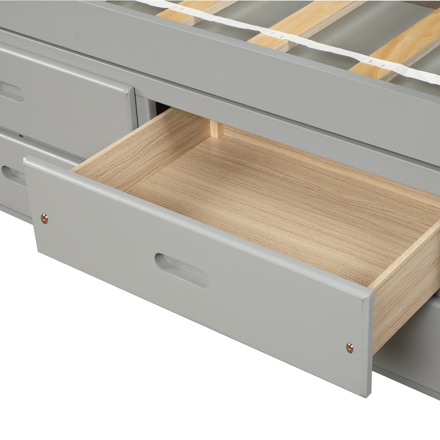 Orisfur Twin Size Platform Storage Bed | Solid Wood | 6 Drawers | Space-Saving Solution
