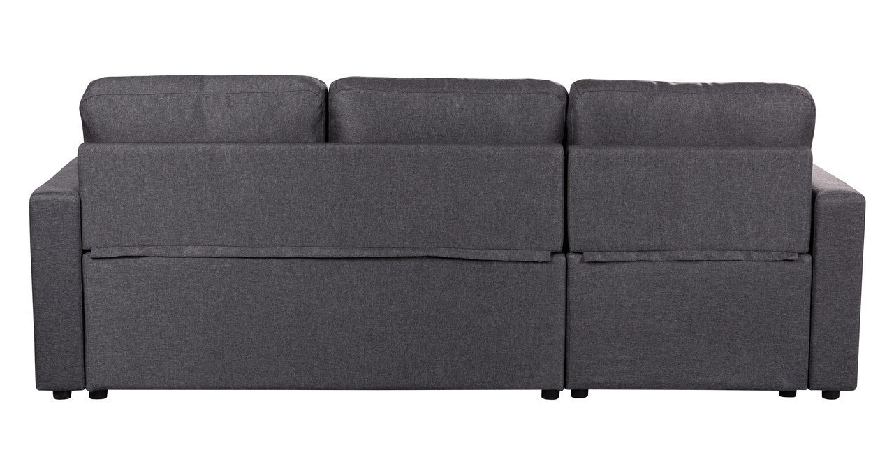 Paisley L Shaped Sleeper Sectional w/ Storage - Dark Gray Linen-Sleeper Sectionals-American Furniture Outlet