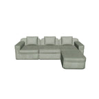 Modular Cloud Sectional Sofa Green Corduroy