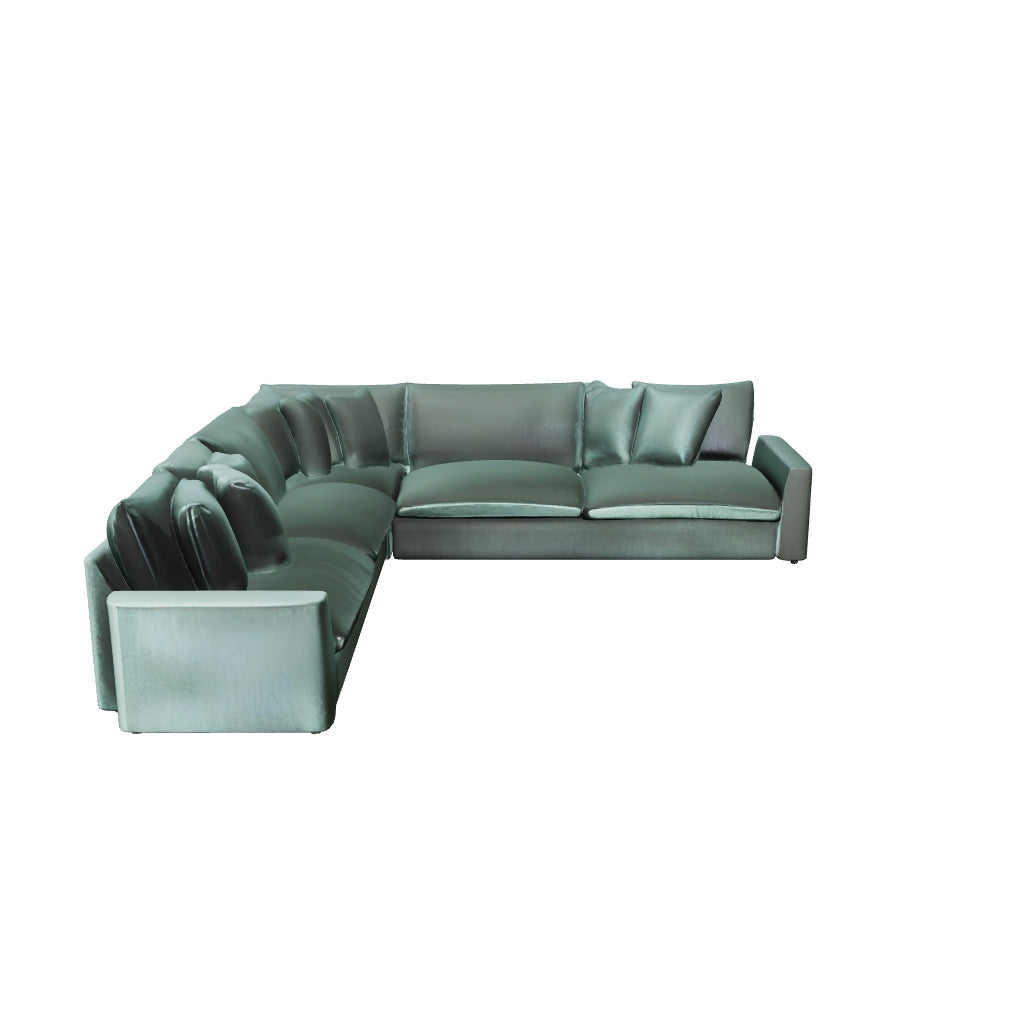 Carriage View - Jade - 3-Piece Sectional